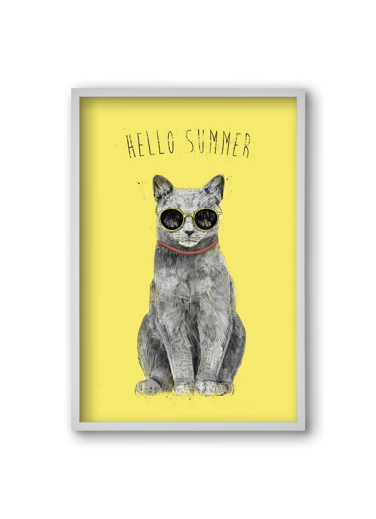 Hello Summer, 20x30 cm (20x30 cm), Fehér keret