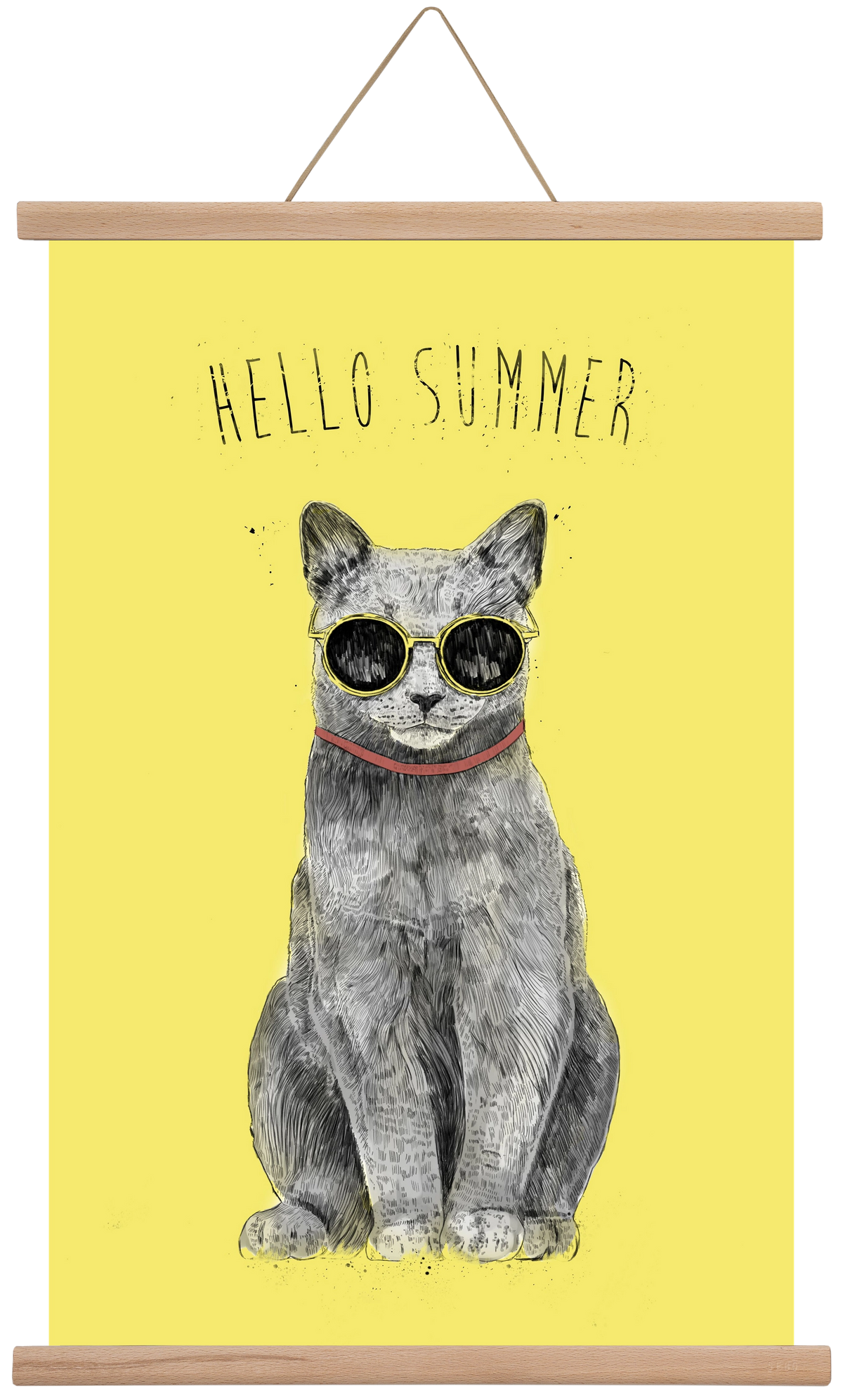 Hello Summer, 40x60 cm (40x60 cm), Tölgy akasztó