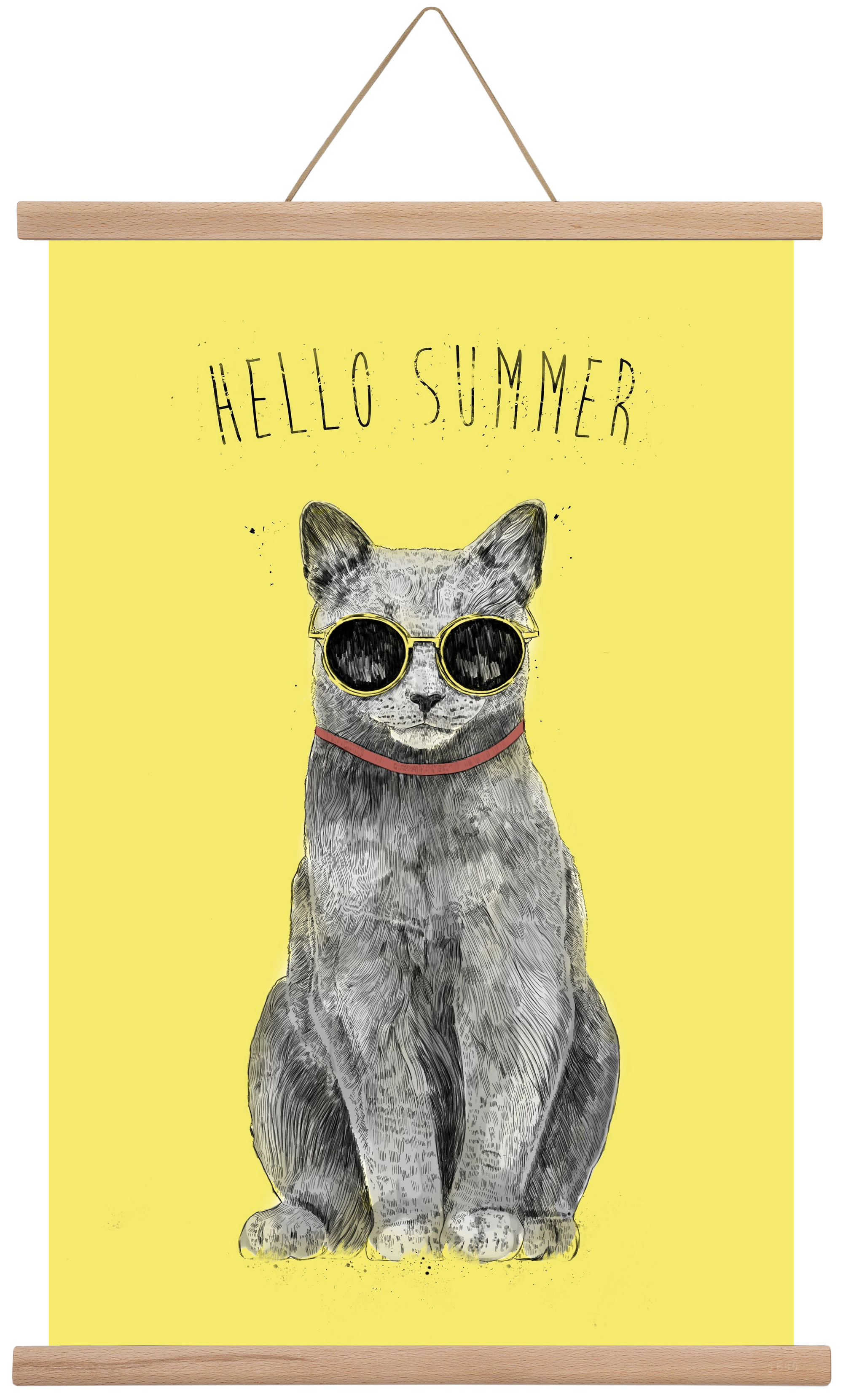 Hello Summer, 40x60 cm (40x60 cm), Tölgy akasztó