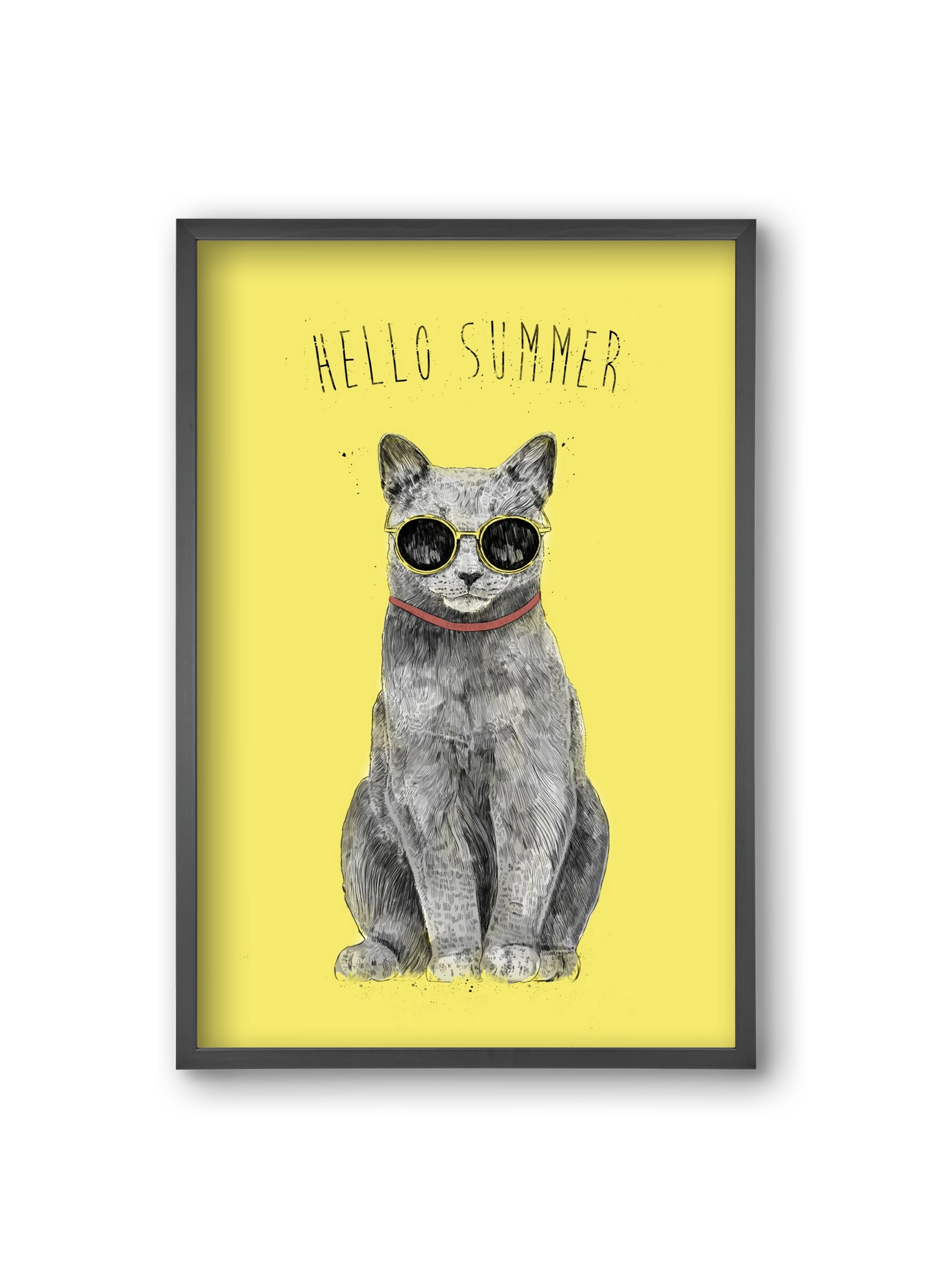 Hello Summer, 20x30 cm (20x30 cm), Fekete keret