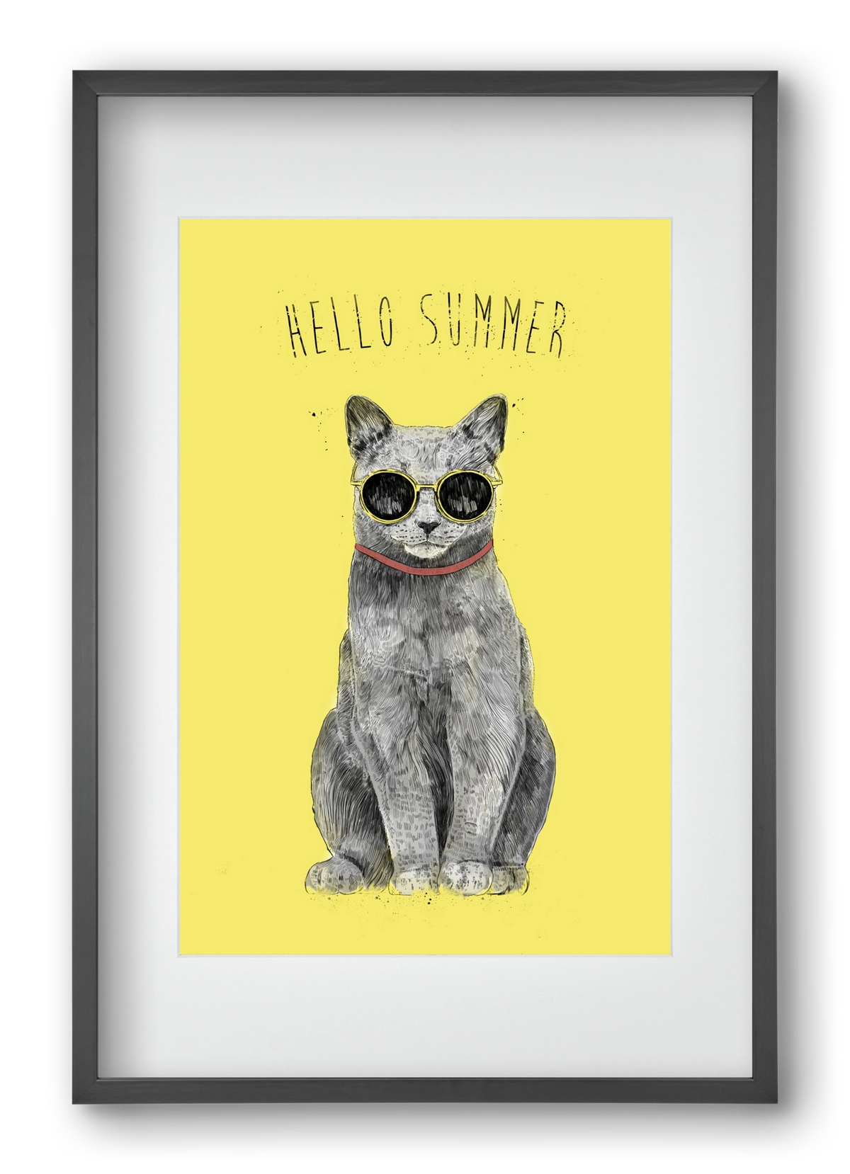 Hello Summer, 40x60 cm (30x45 cm), Fekete keret, paszpartuval