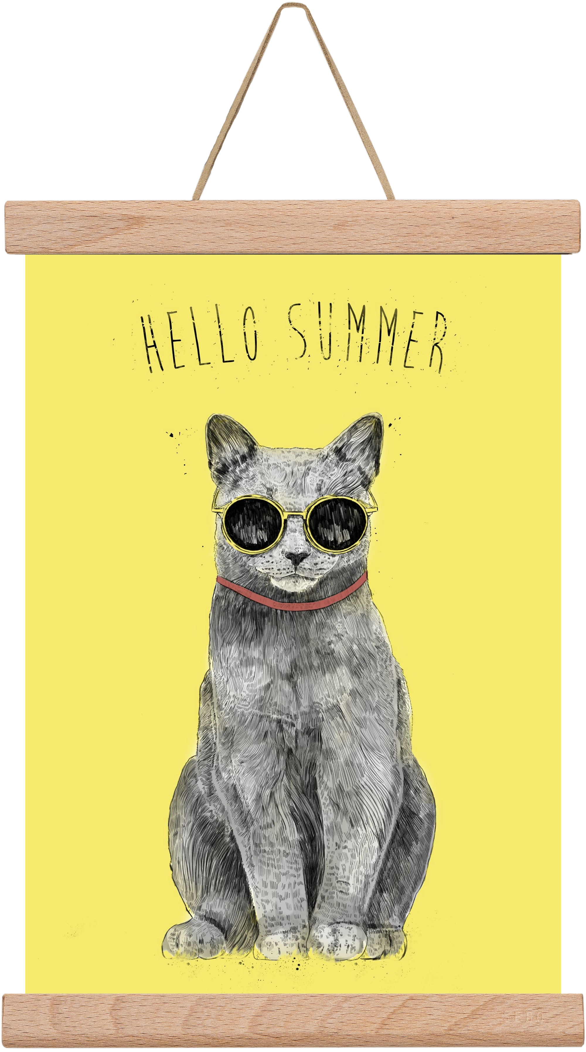 Hello Summer, 20x30 cm (20x30 cm), Tölgy akasztó