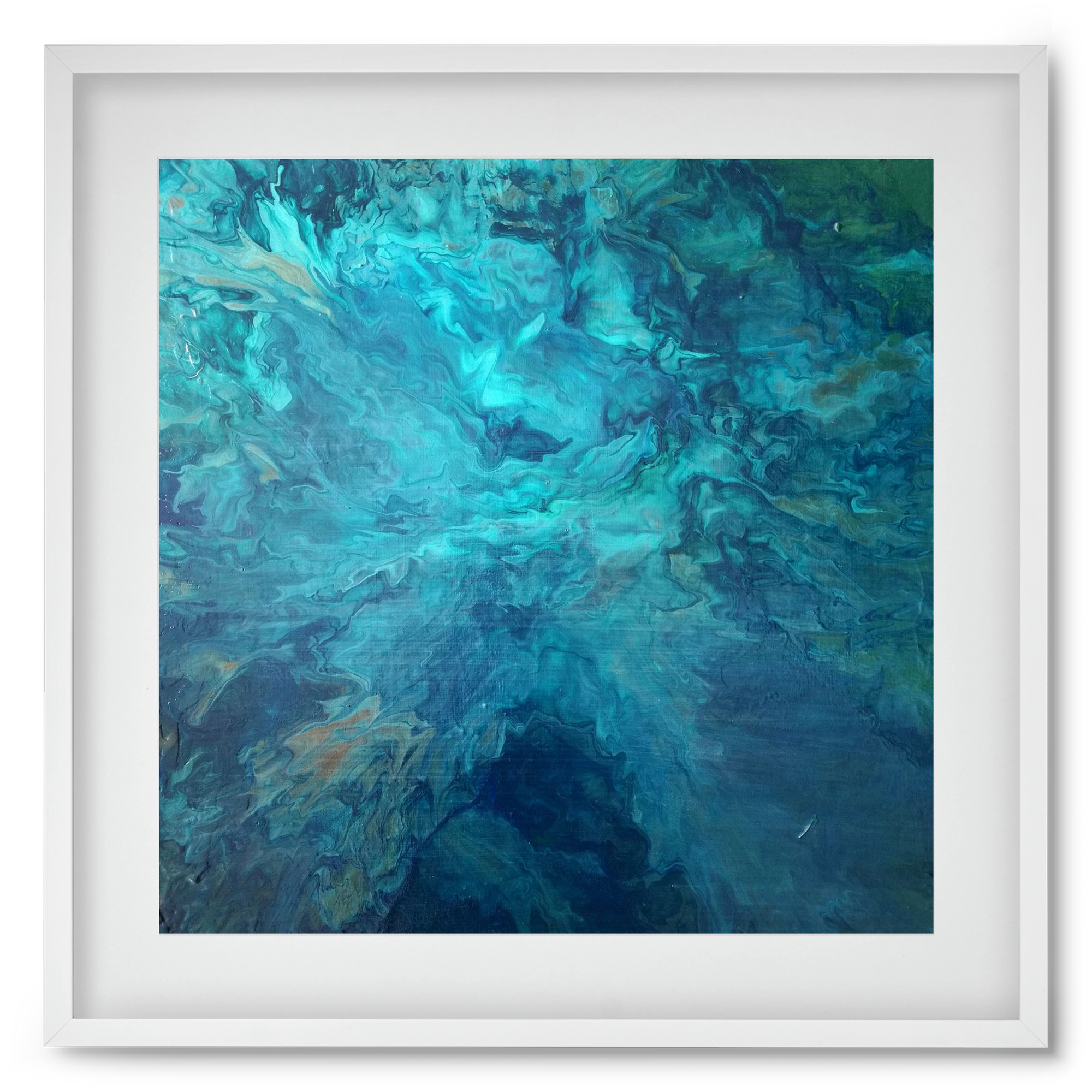 Deap Sea, 50x50 cm (40x40 cm), Fehér keret, paszpartuval