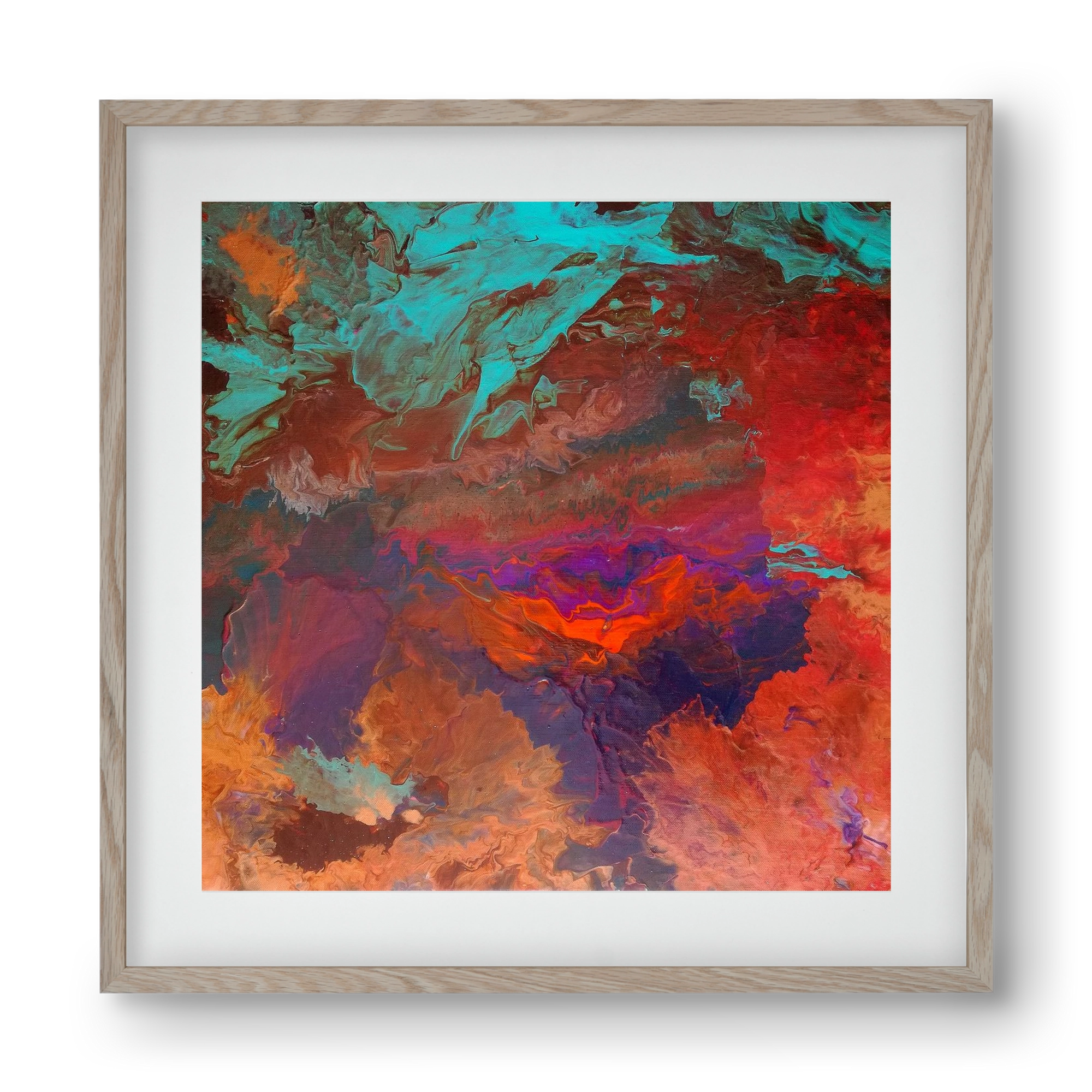 Born out of fire, 40x40 cm (30x30 cm), Tölgy keret, paszpartuval