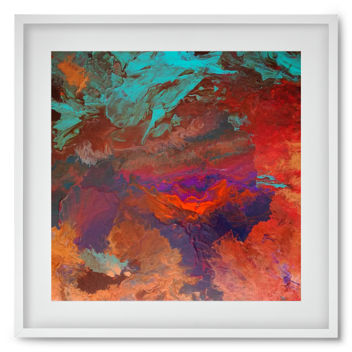 Born out of fire, 50x50 cm (40x40 cm), Fehér keret, paszpartuval