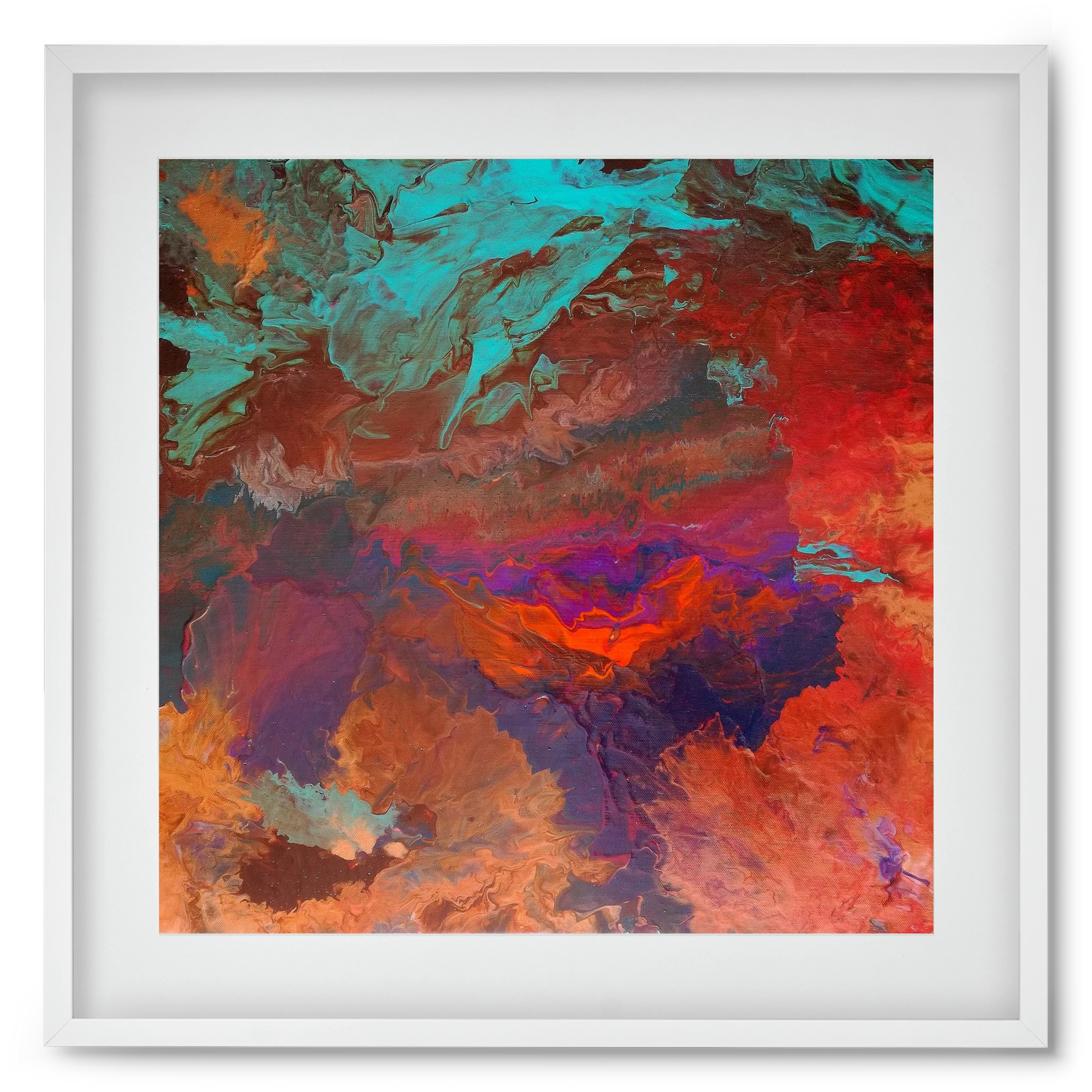 Born out of fire, 50x50 cm (40x40 cm), Fehér keret, paszpartuval