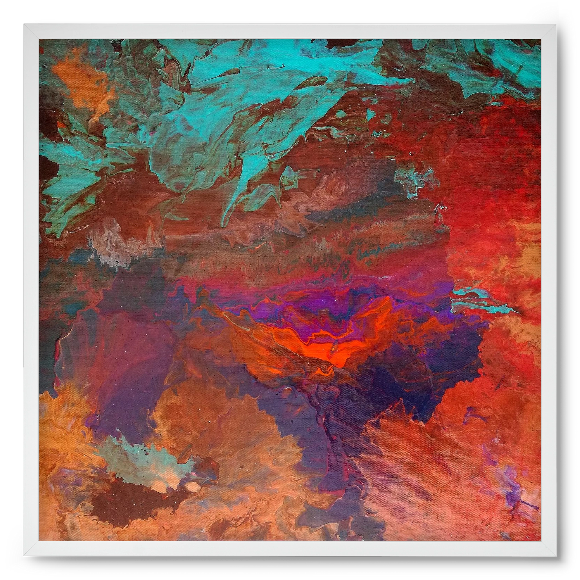 Born out of fire, 50x50 cm (50x50 cm), Fehér keret