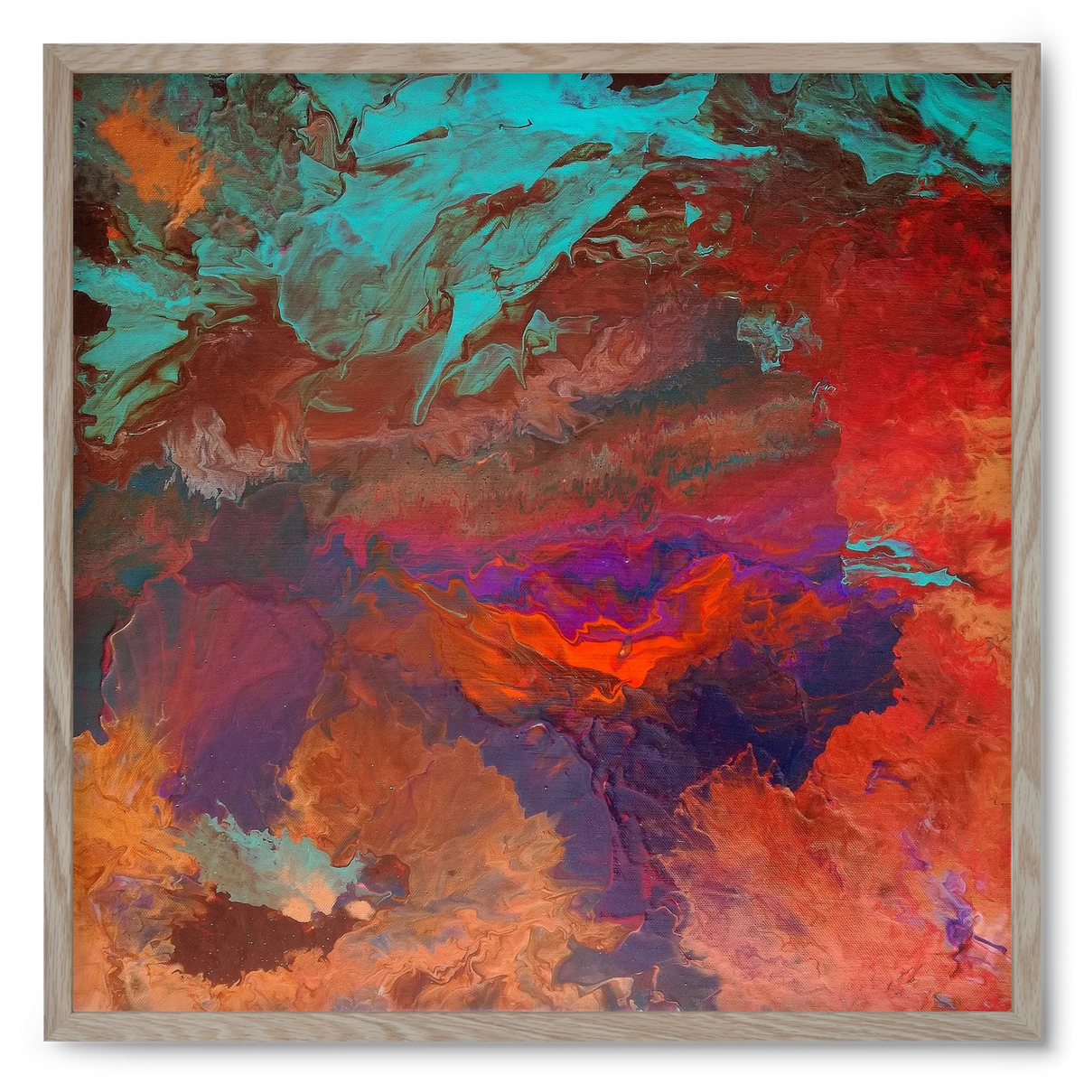 Born out of fire, 50x50 cm (50x50 cm), Tölgy keret