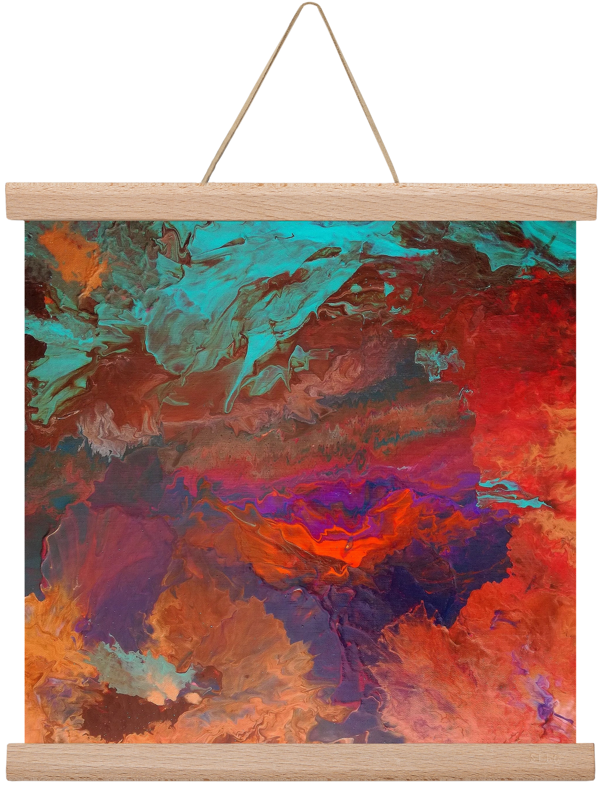 Born out of fire, 30x30 cm (30x30 cm), Tölgy akasztó