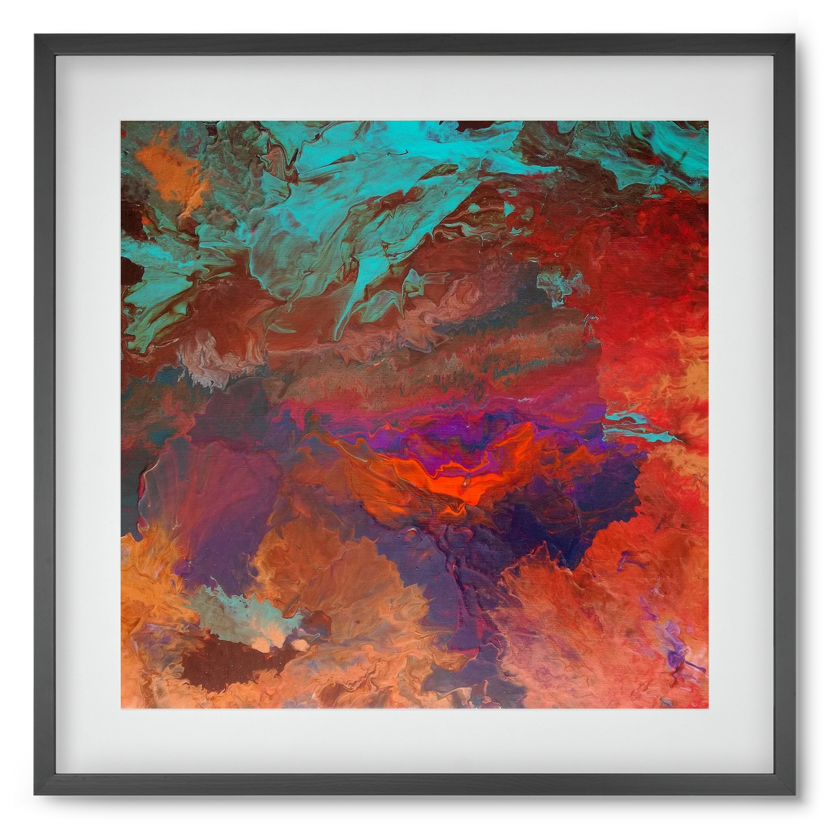 Born out of fire, 50x50 cm (40x40 cm), Fekete keret, paszpartuval