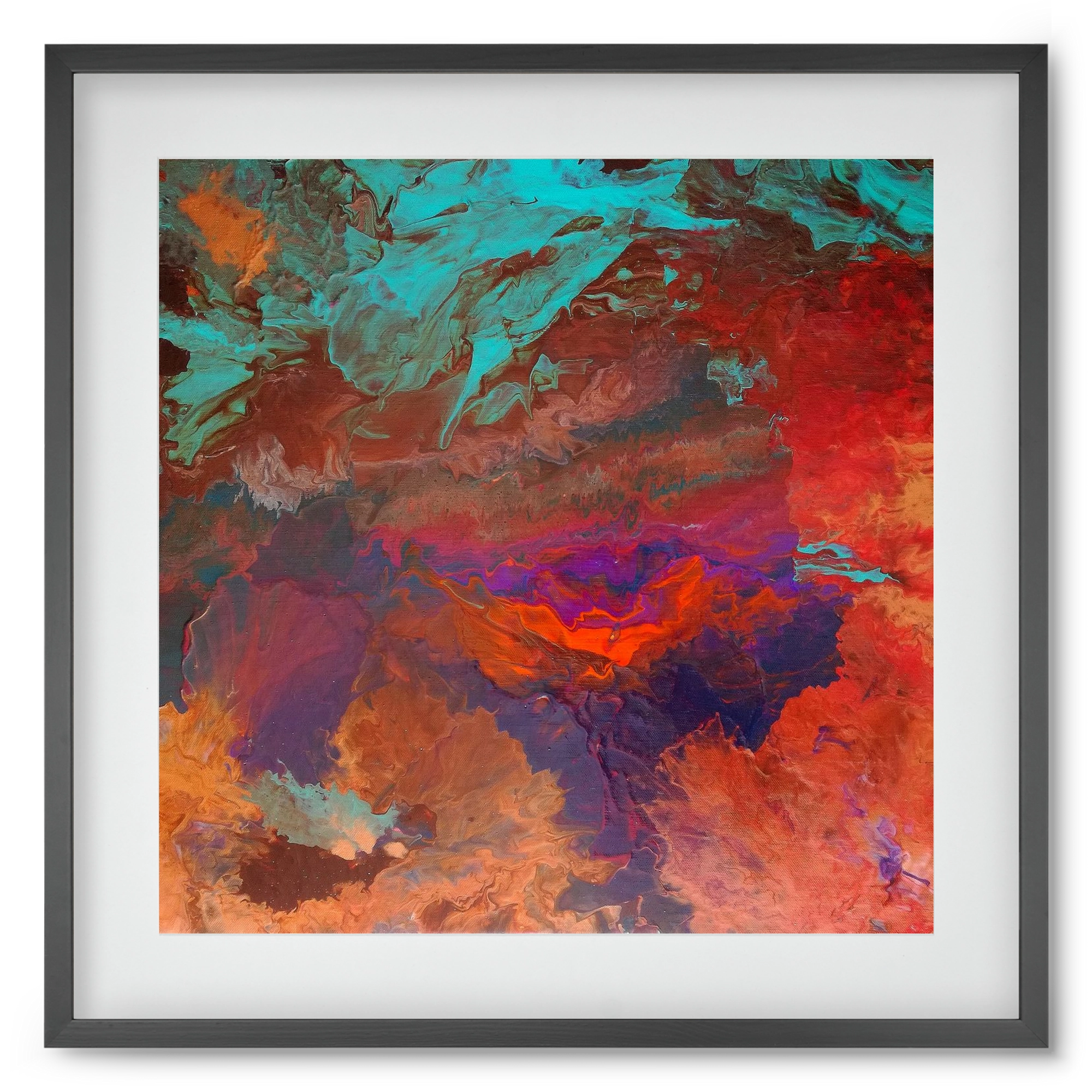 Born out of fire, 50x50 cm (40x40 cm), Fekete keret, paszpartuval