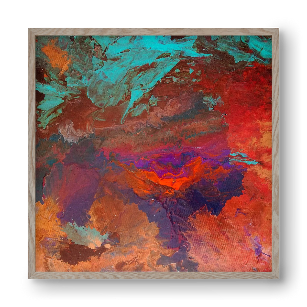 Born out of fire, 40x40 cm (40x40 cm), Tölgy keret