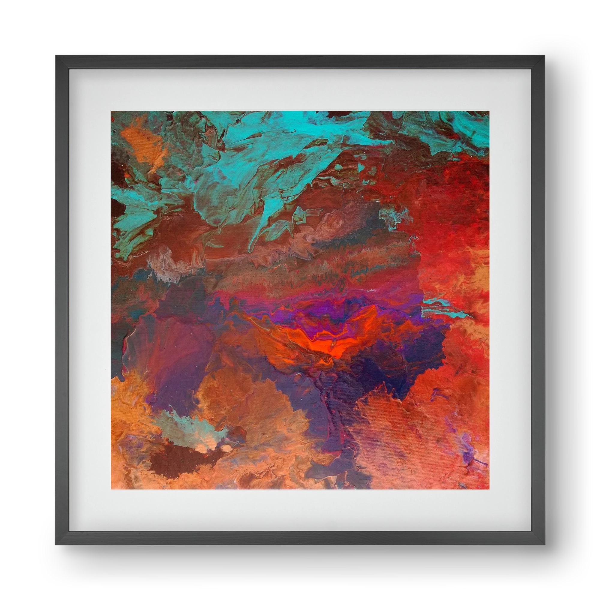 Born out of fire, 40x40 cm (30x30 cm), Fekete keret, paszpartuval