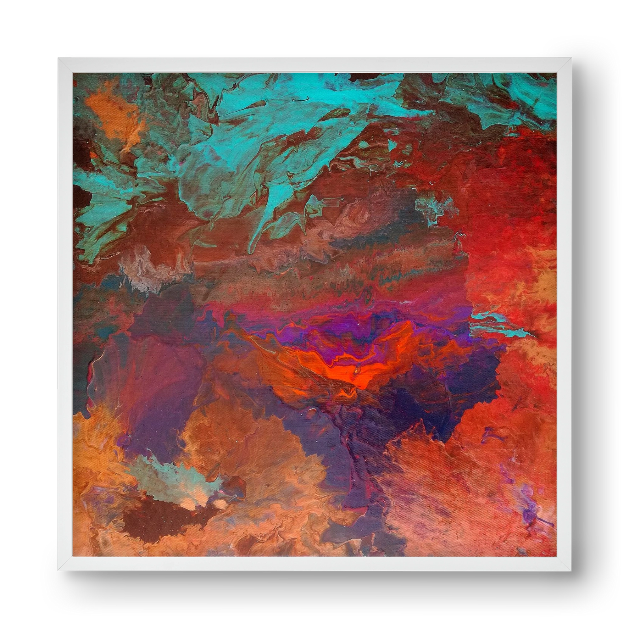 Born out of fire, 40x40 cm (40x40 cm), Fehér keret