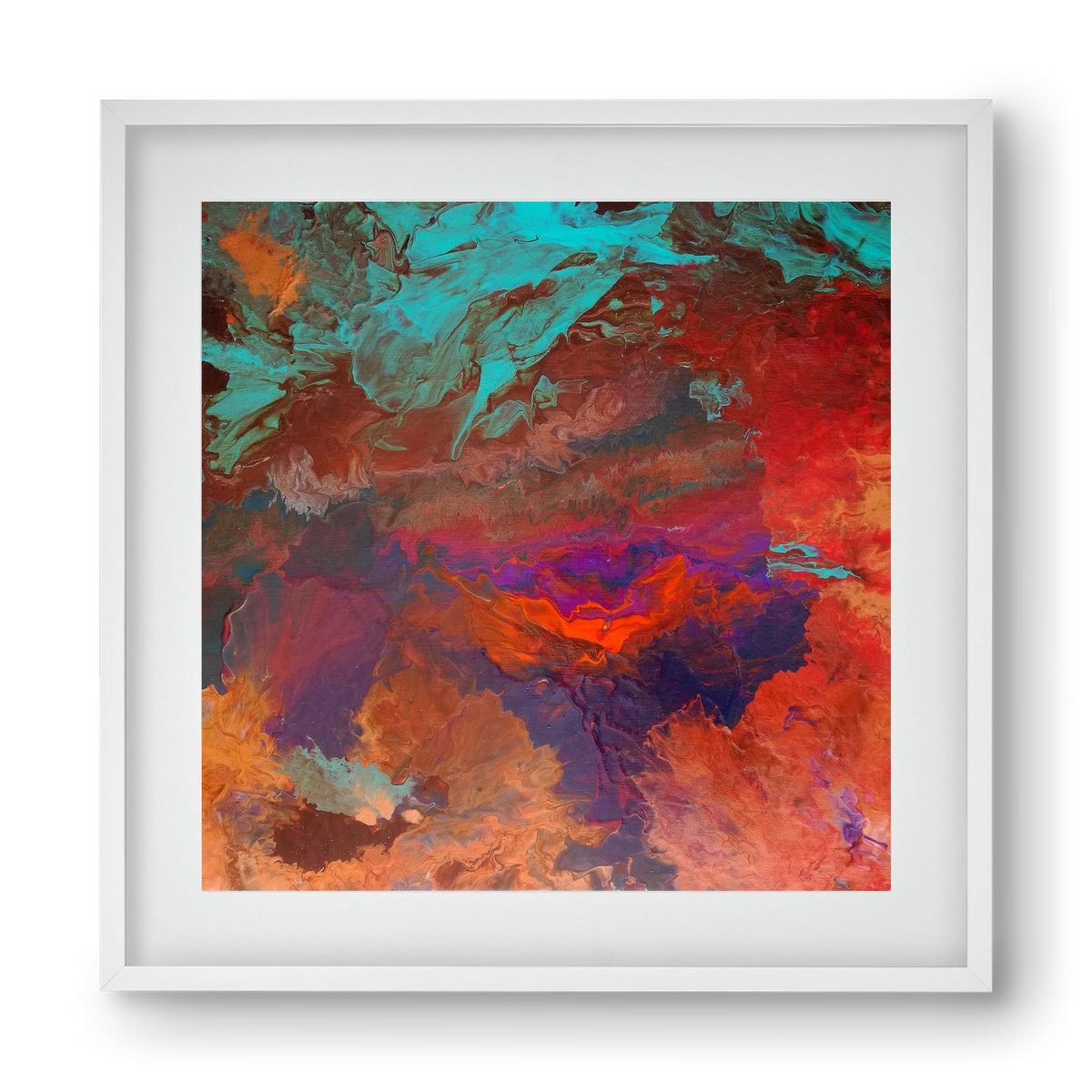 Born out of fire, 40x40 cm (30x30 cm), Fehér keret, paszpartuval
