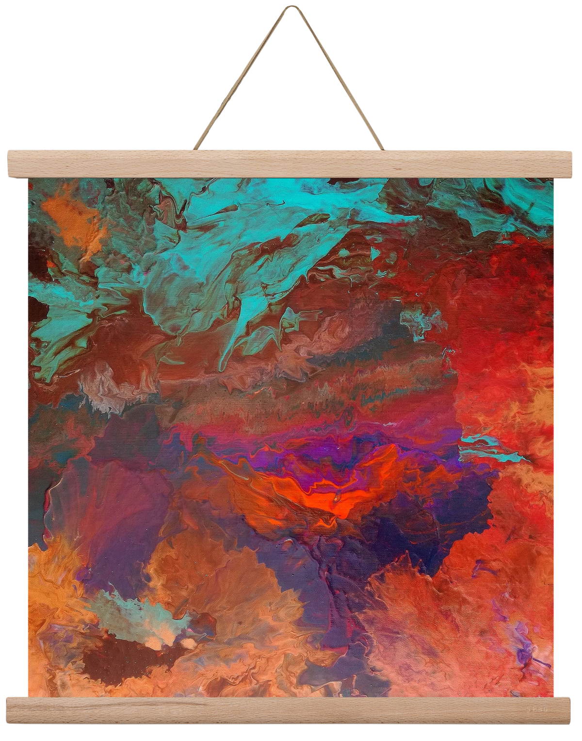 Born out of fire, 40x40 cm (40x40 cm), Tölgy akasztó