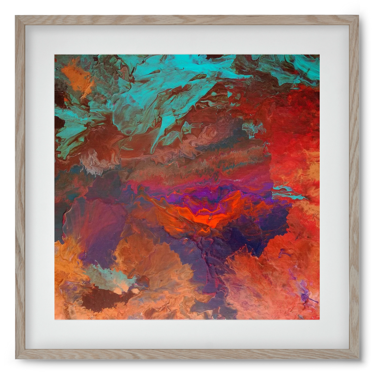 Born out of fire, 50x50 cm (40x40 cm), Tölgy keret, paszpartuval