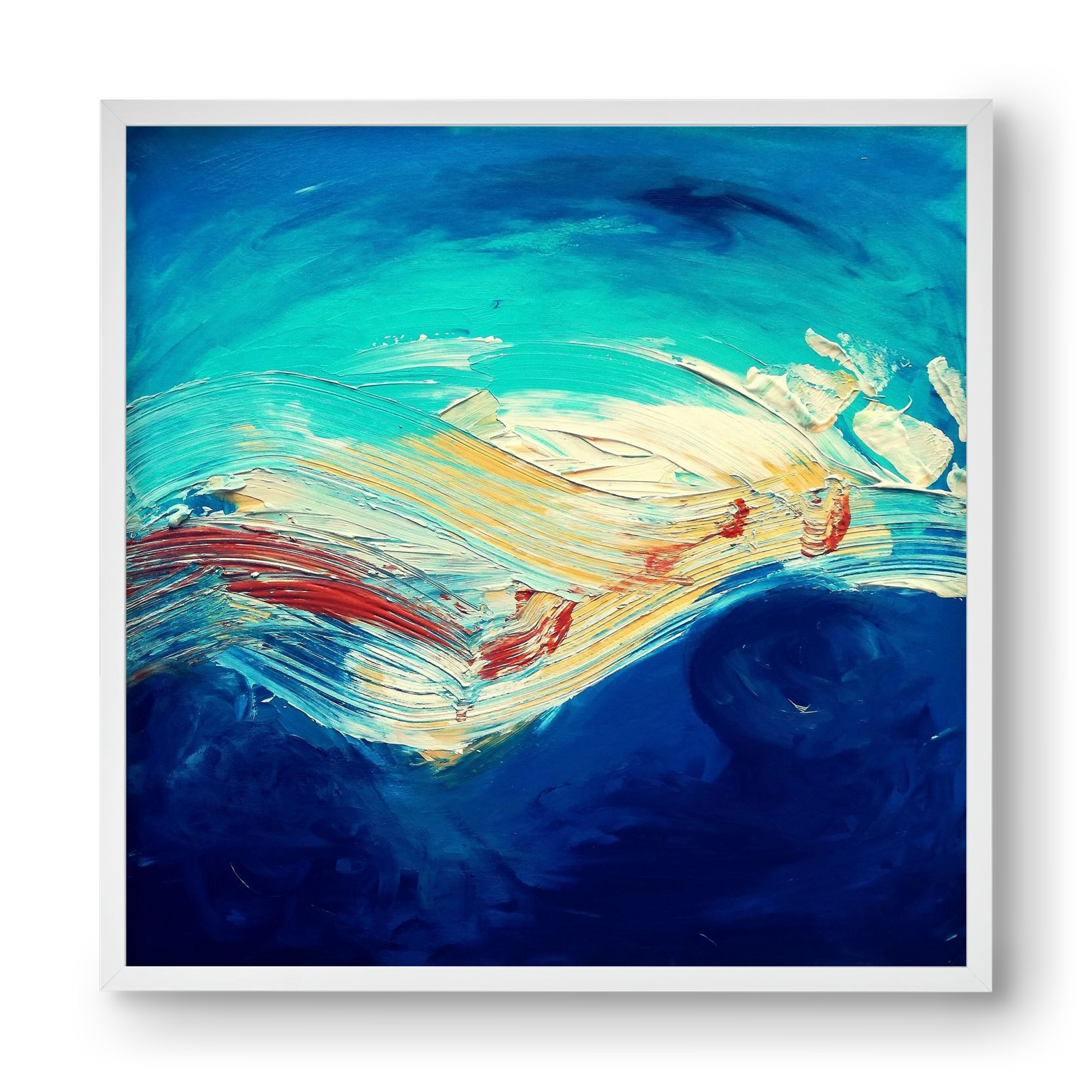 Turbulence, 40x40 cm (40x40 cm), Fehér keret