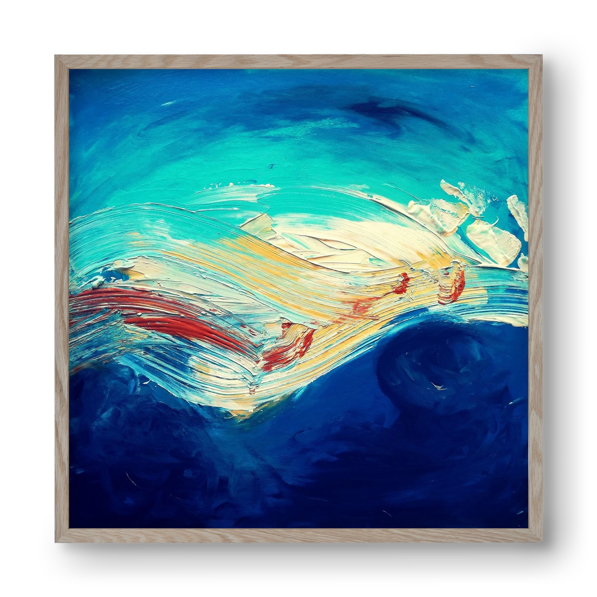 Turbulence, 40x40 cm (40x40 cm), Tölgy keret