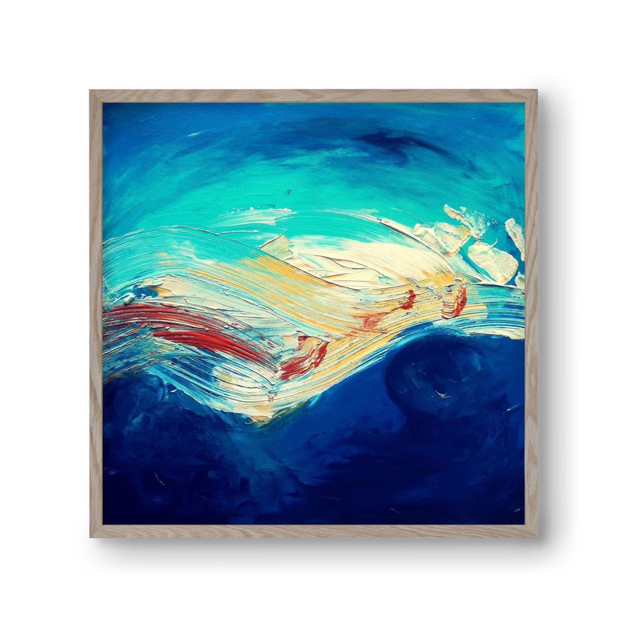 Turbulence, 30x30 cm (30x30 cm), Tölgy keret