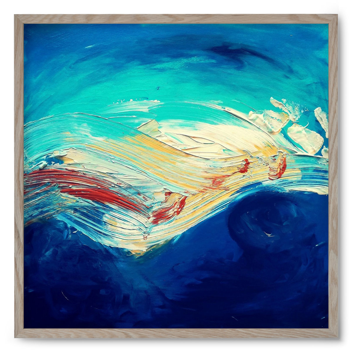 Turbulence, 50x50 cm (50x50 cm), Tölgy keret