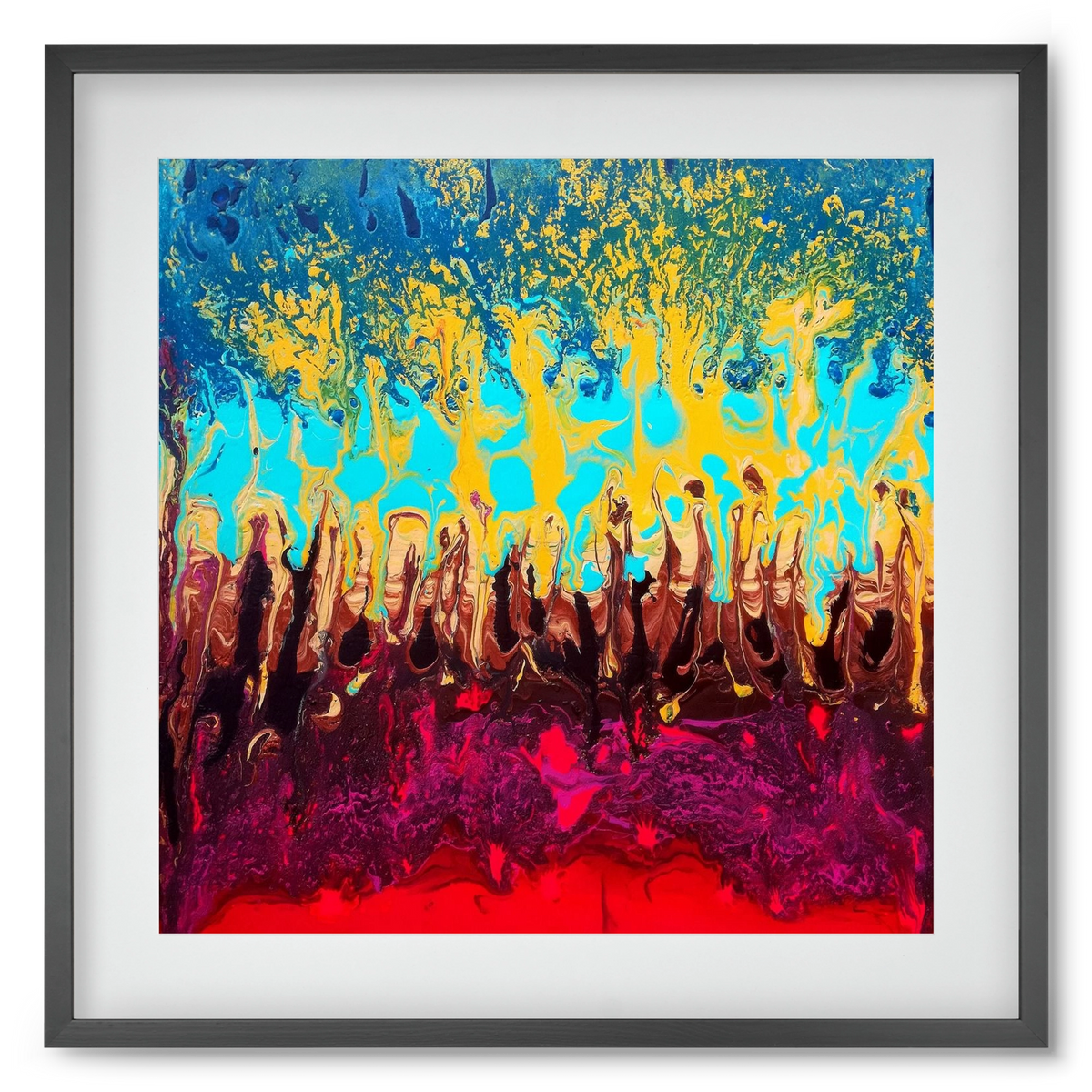 Fire of life, 50x50 cm (40x40 cm), Fekete keret, paszpartuval
