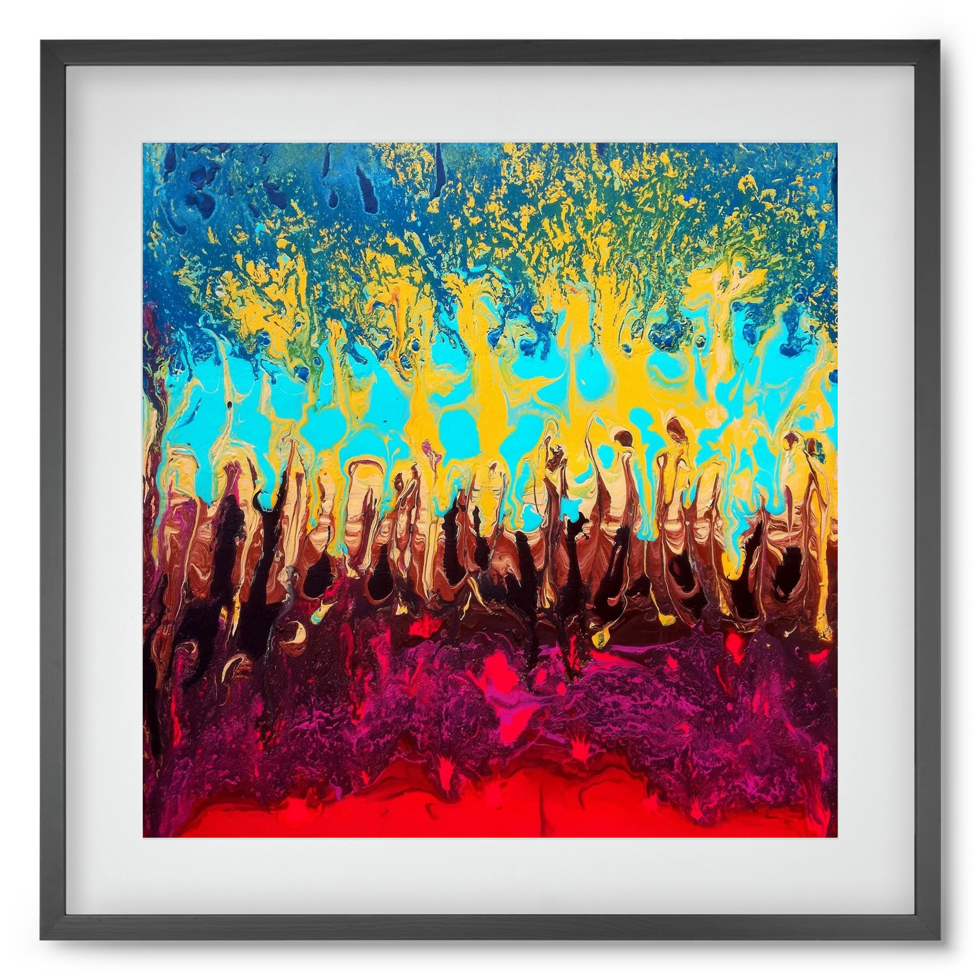 Fire of life, 50x50 cm (40x40 cm), Fekete keret, paszpartuval