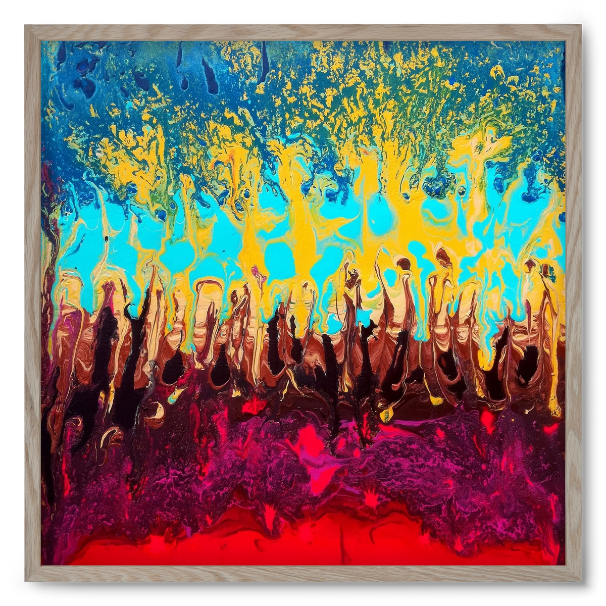 Fire of life, 50x50 cm (50x50 cm), Tölgy keret