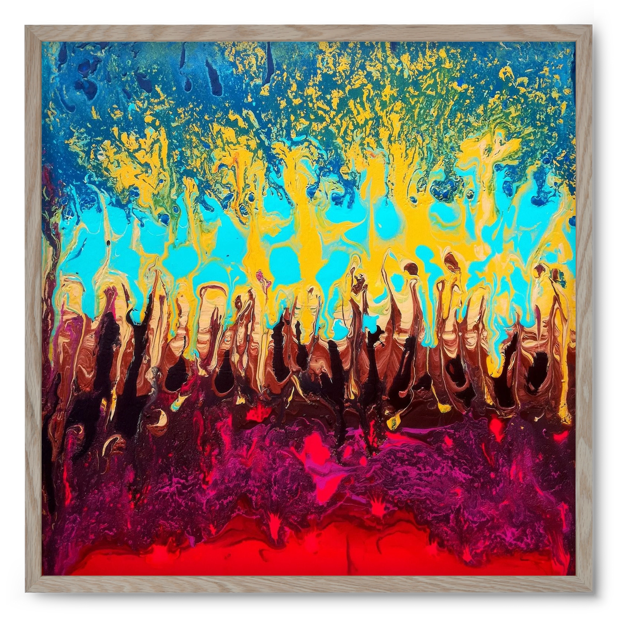 Fire of life, 50x50 cm (50x50 cm), Tölgy keret