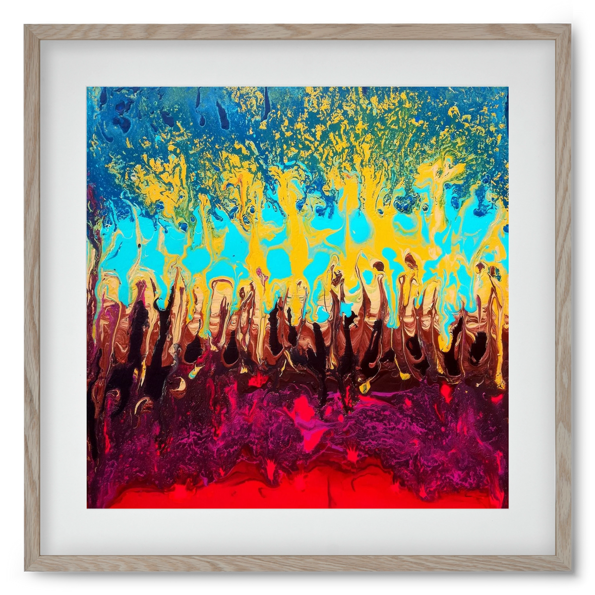 Fire of life, 50x50 cm (40x40 cm), Tölgy keret, paszpartuval