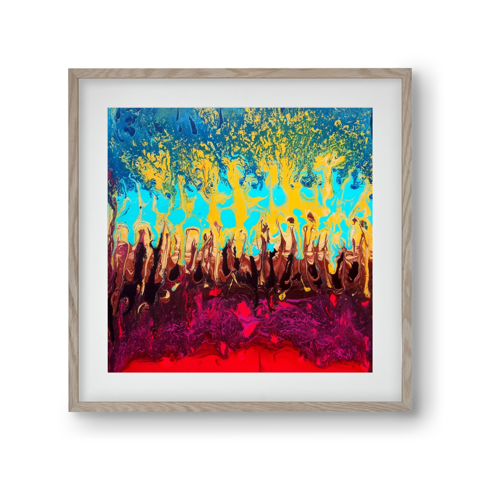 Fire of life, 30x30 cm (20x20 cm), Tölgy keret, paszpartuval