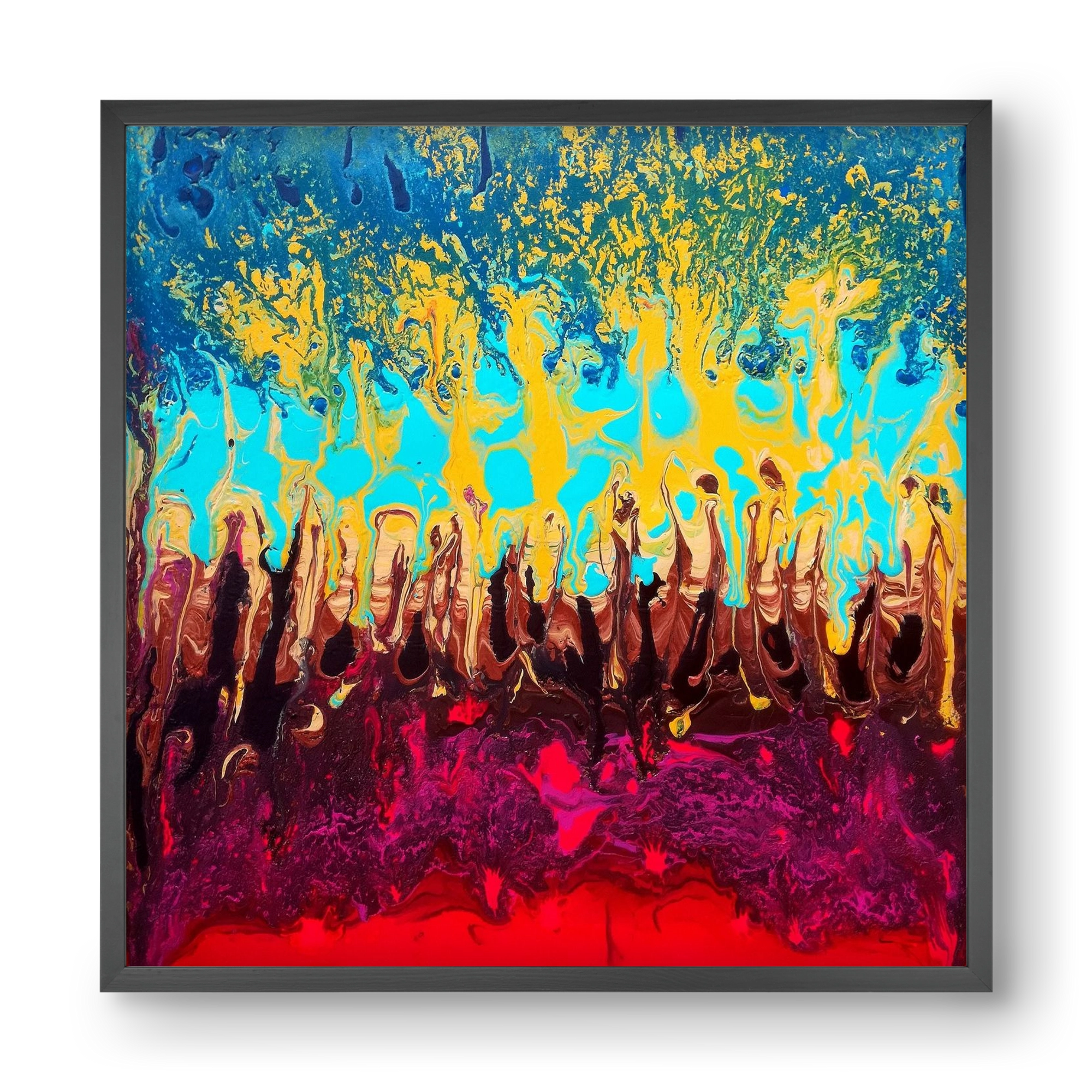 Fire of life, 40x40 cm (40x40 cm), Fekete keret