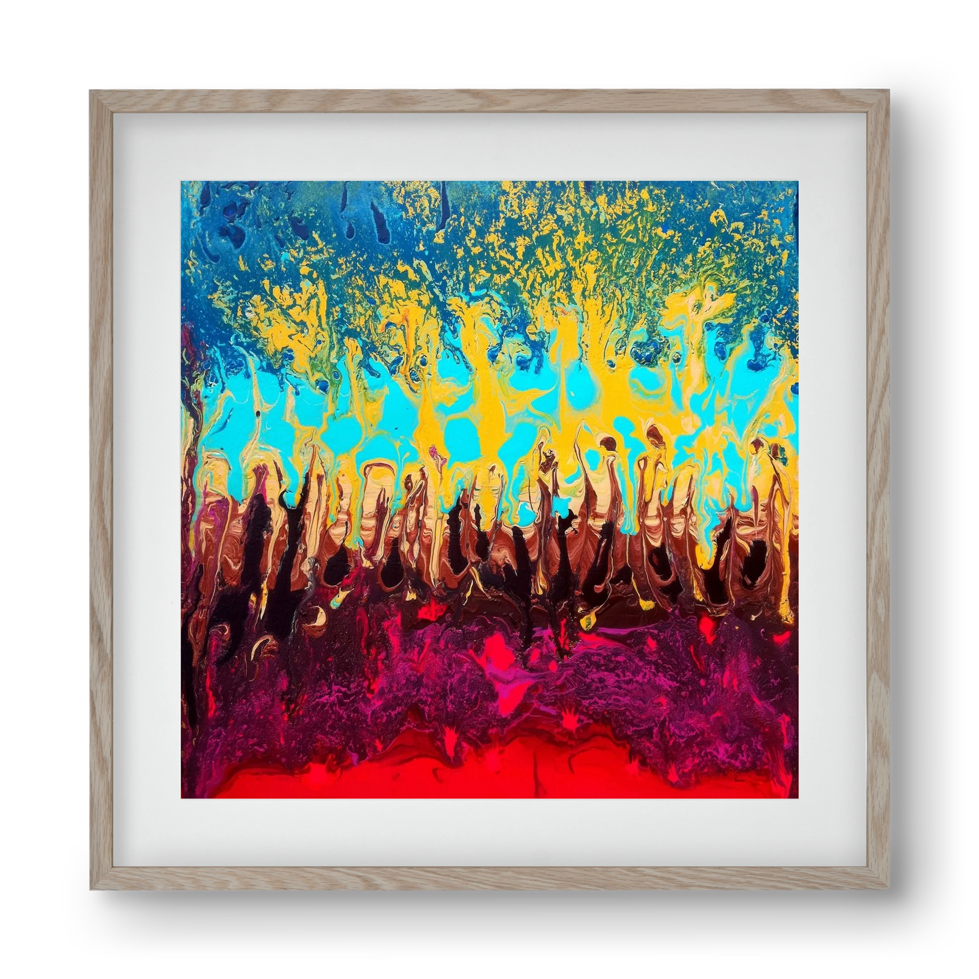 Fire of life, 40x40 cm (30x30 cm), Tölgy keret, paszpartuval