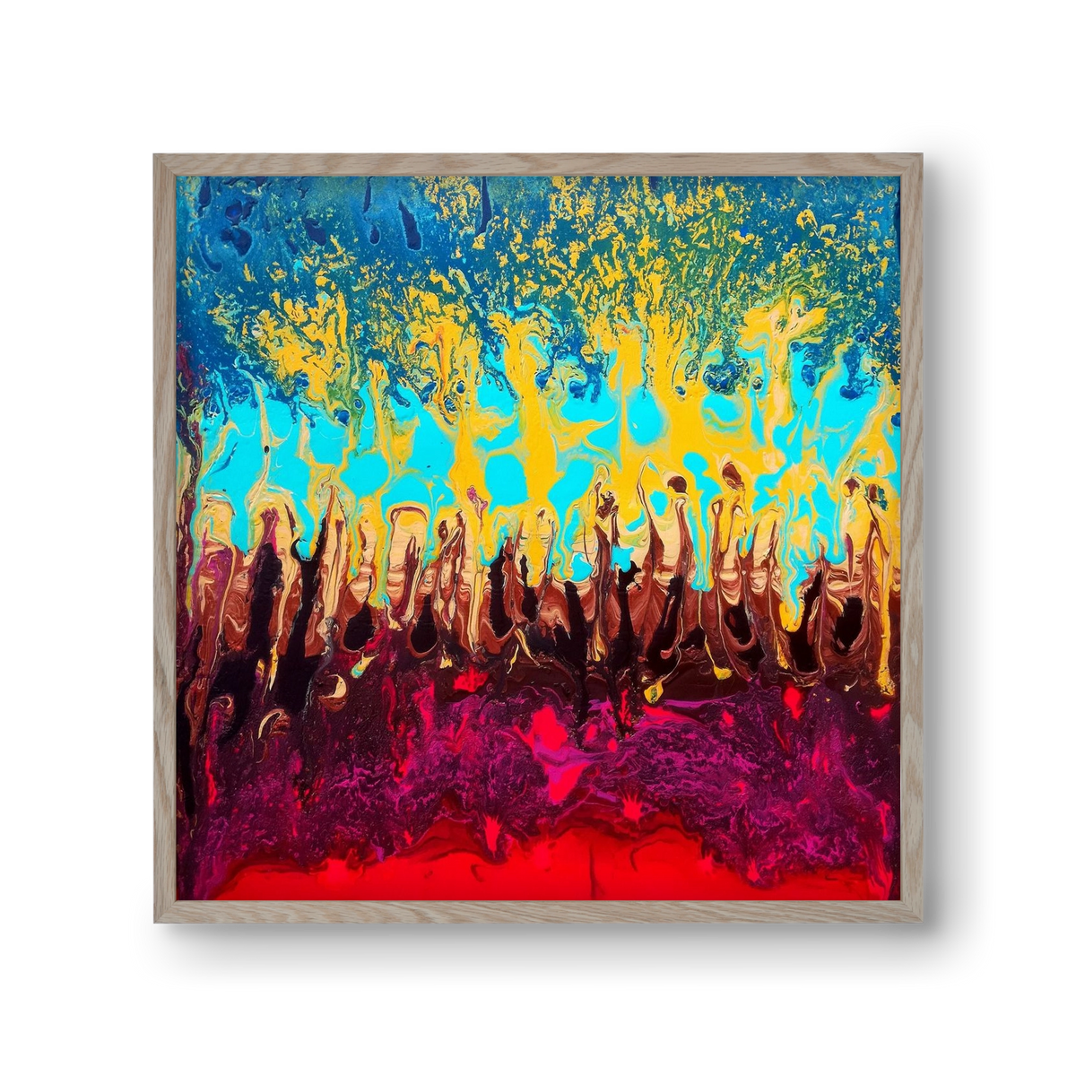 Fire of life, 30x30 cm (30x30 cm), Tölgy keret