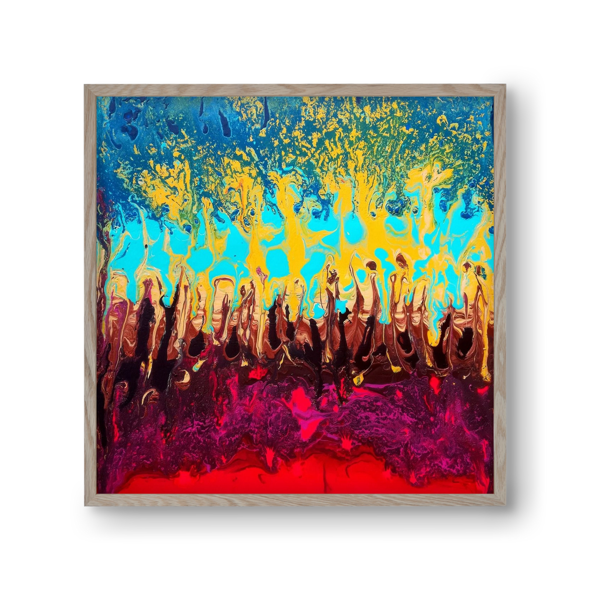 Fire of life, 30x30 cm (30x30 cm), Tölgy keret