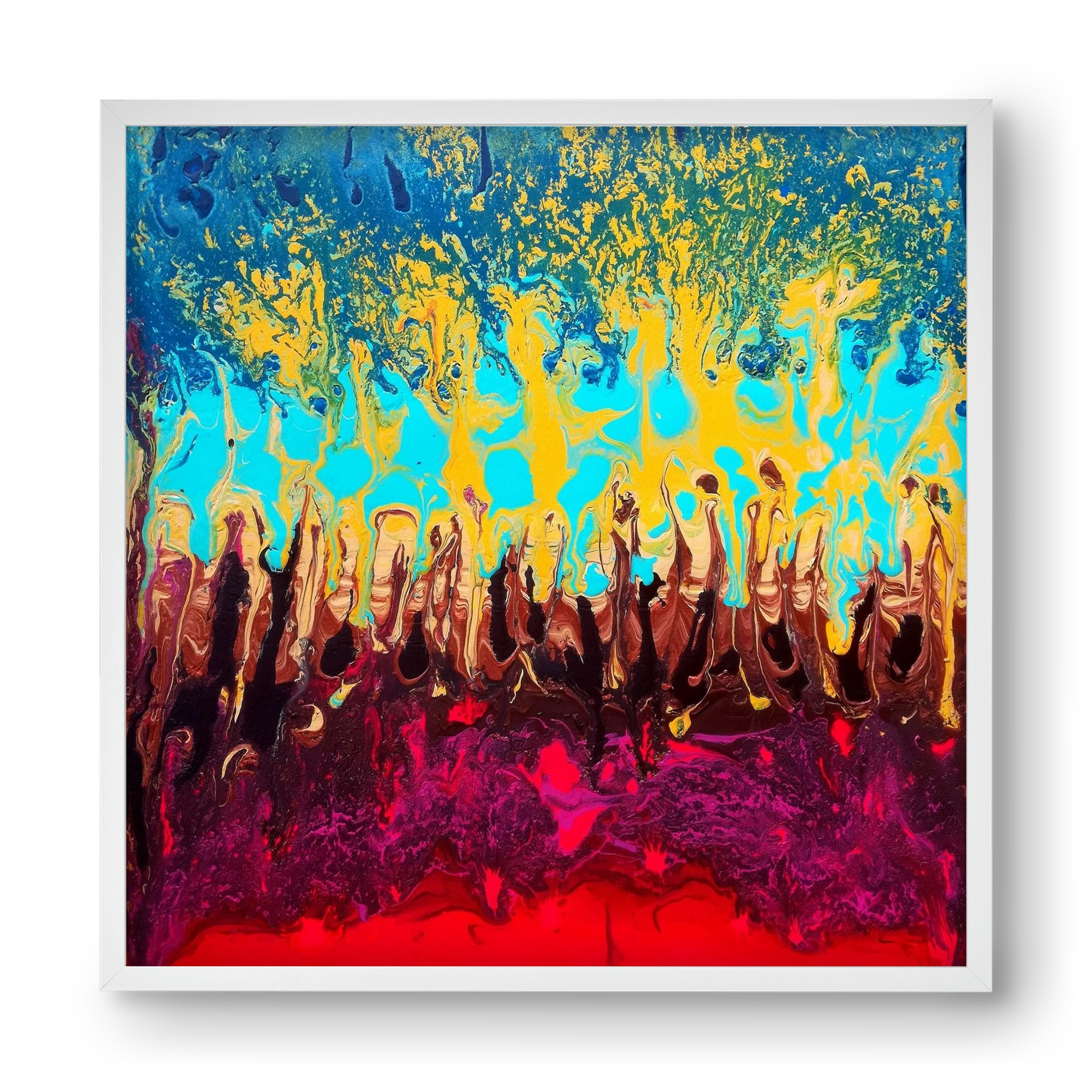 Fire of life, 40x40 cm (40x40 cm), Fehér keret