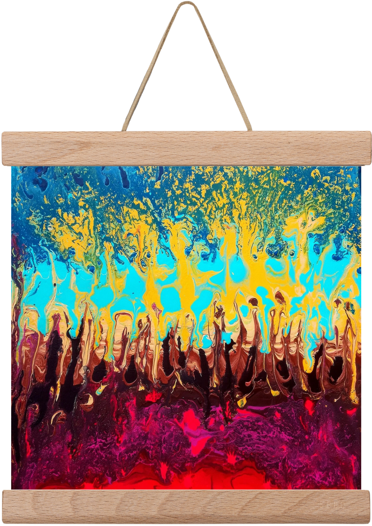 Fire of life, 20x20 cm (20x20 cm), Tölgy akasztó