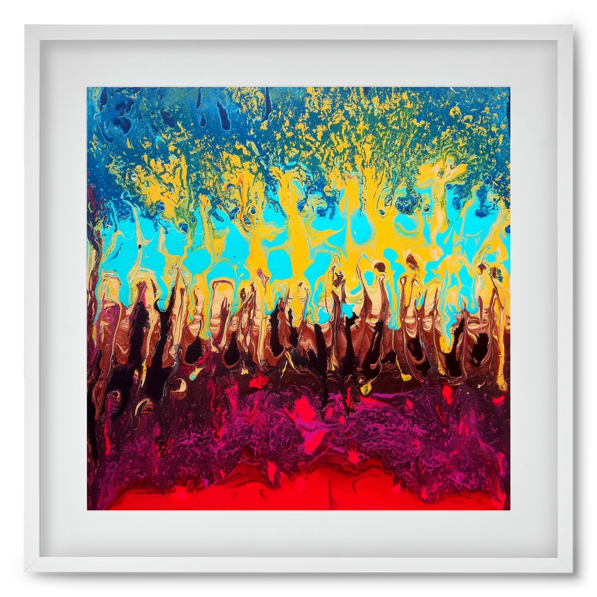 Fire of life, 50x50 cm (40x40 cm), Fehér keret, paszpartuval