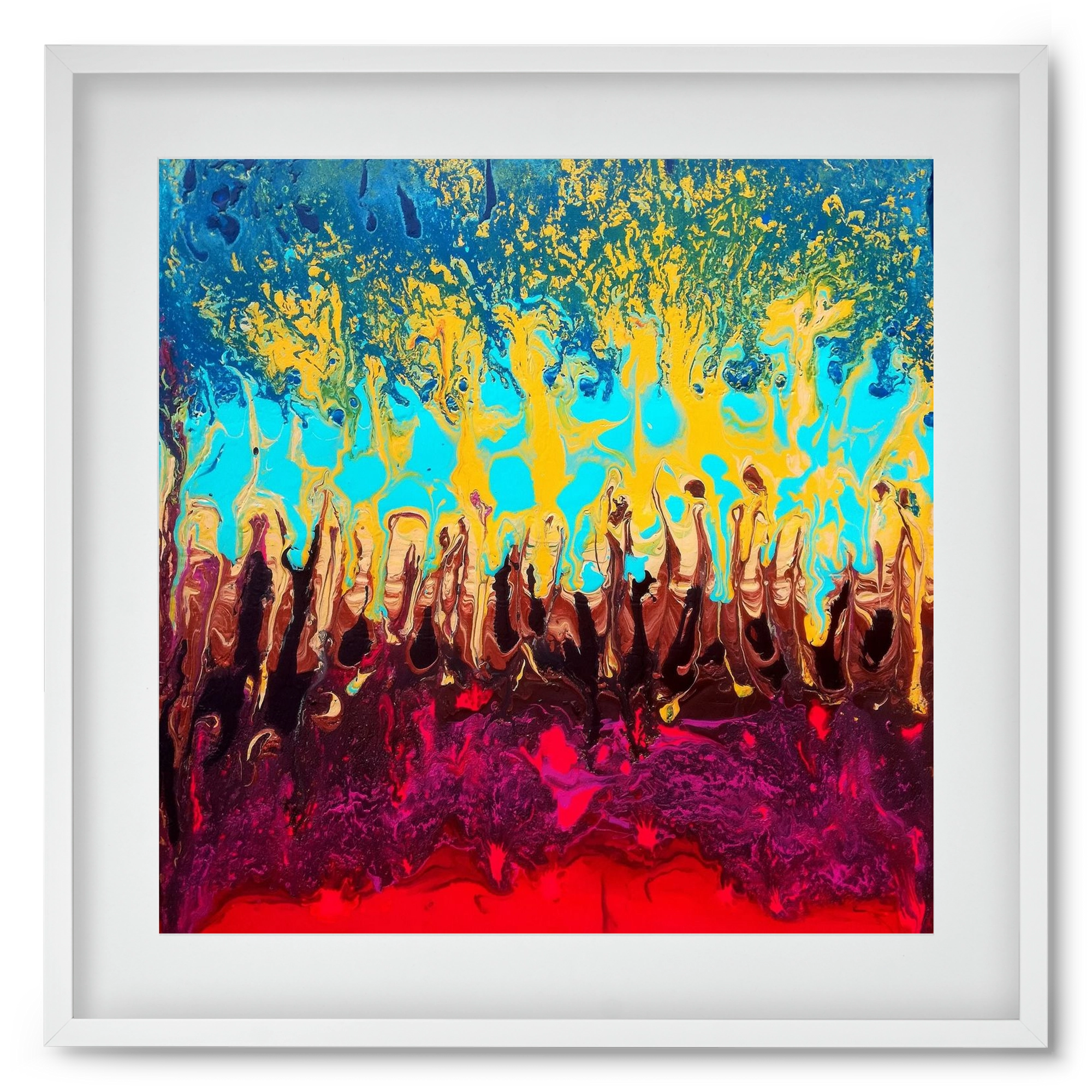 Fire of life, 50x50 cm (40x40 cm), Fehér keret, paszpartuval