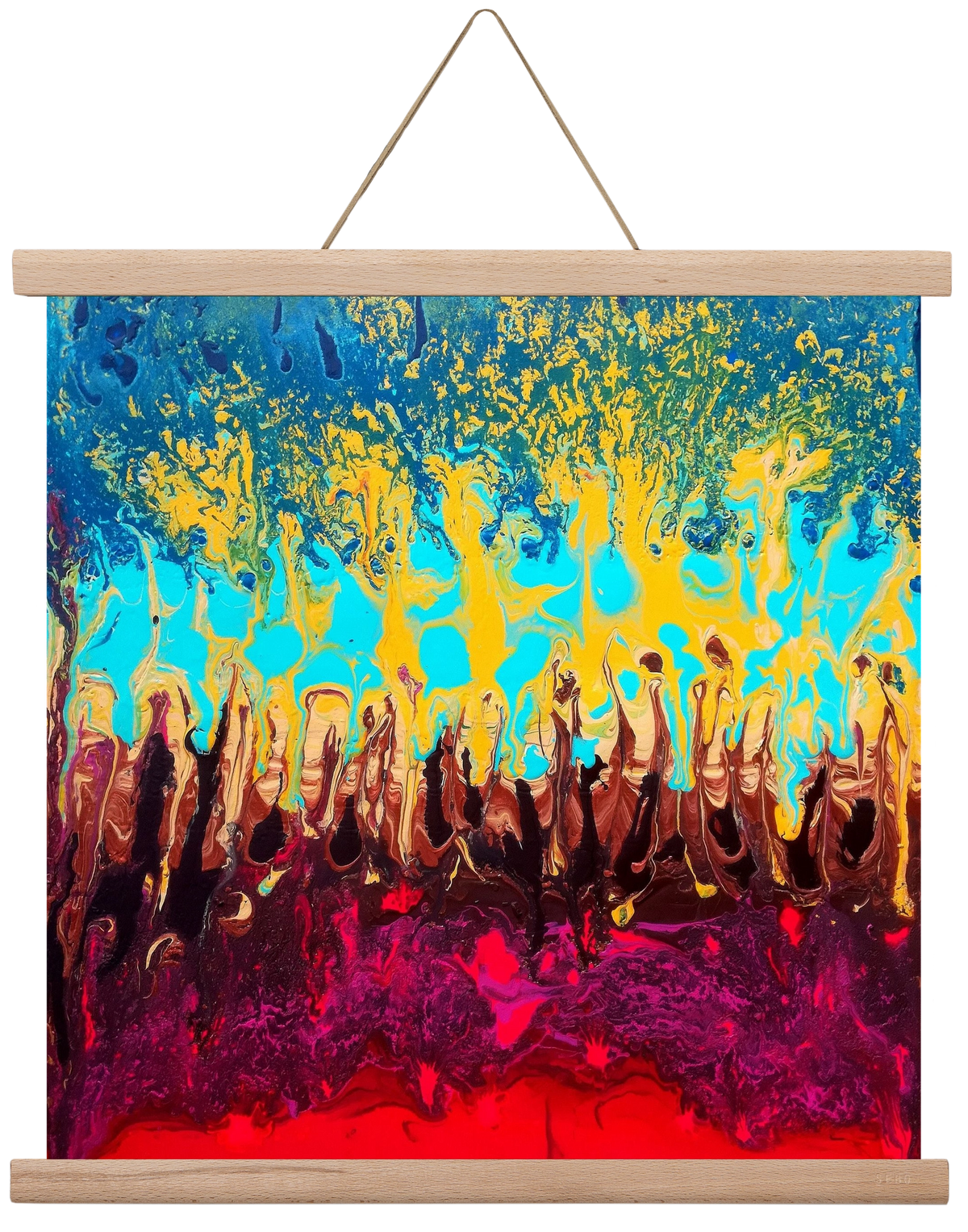 Fire of life, 40x40 cm (40x40 cm), Tölgy akasztó