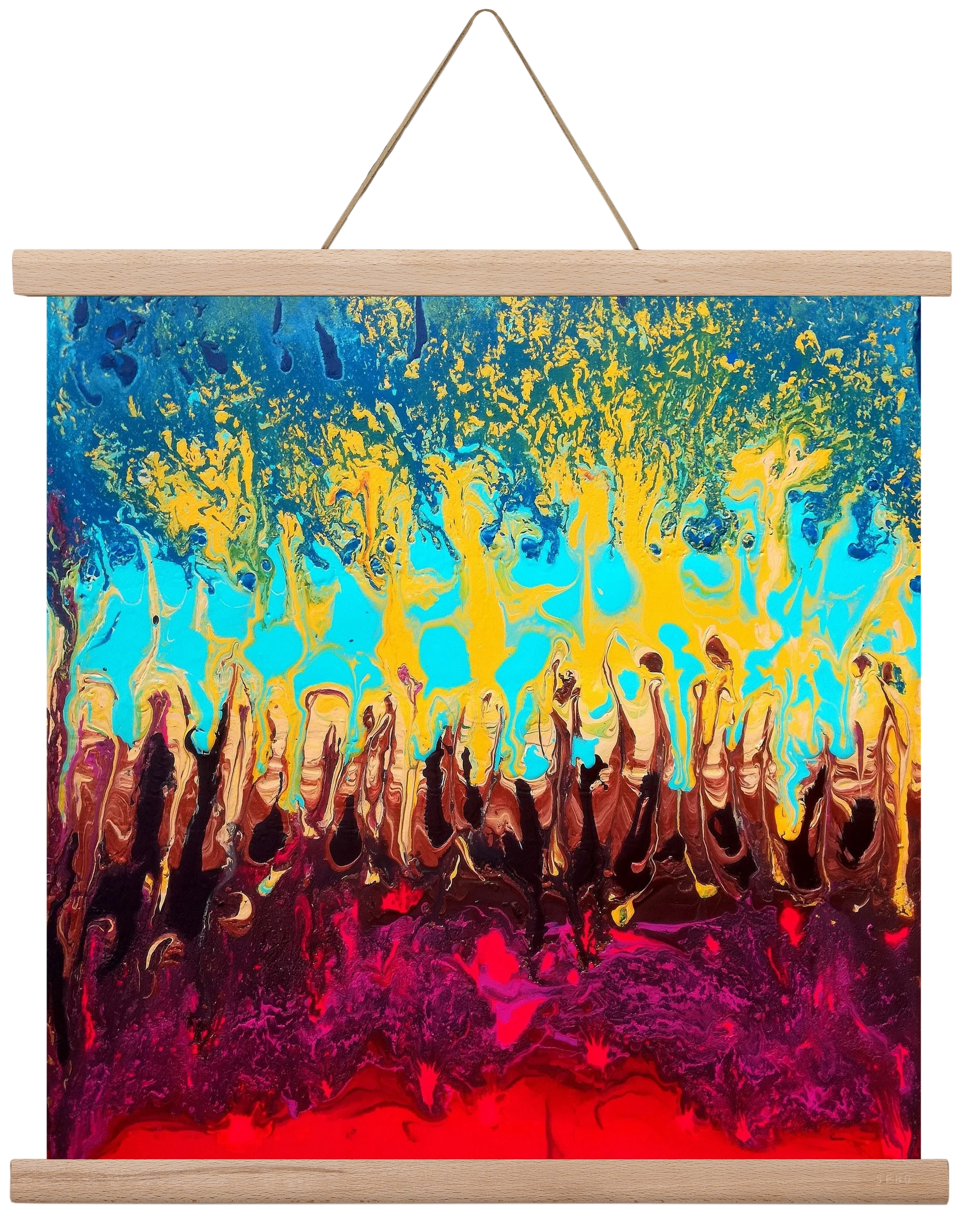 Fire of life, 40x40 cm (40x40 cm), Tölgy akasztó