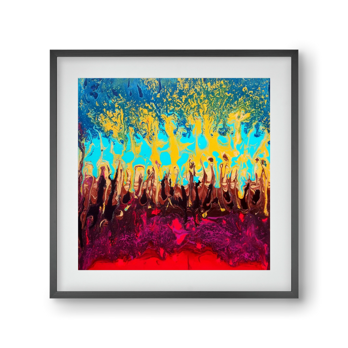 Fire of life, 30x30 cm (20x20 cm), Fekete keret, paszpartuval