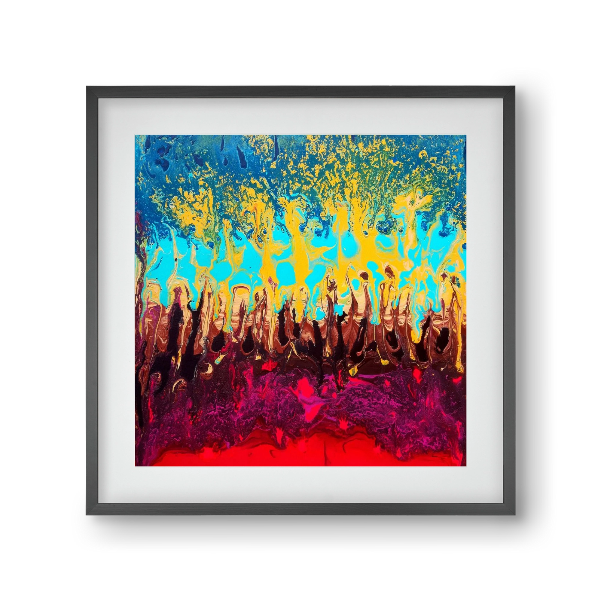 Fire of life, 30x30 cm (20x20 cm), Fekete keret, paszpartuval