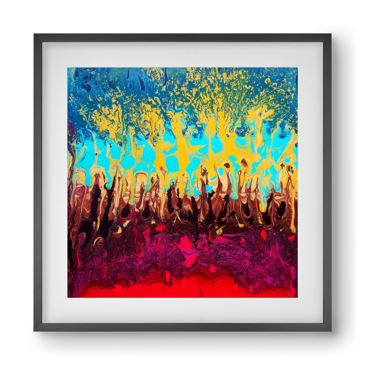 Fire of life, 40x40 cm (30x30 cm), Fekete keret, paszpartuval