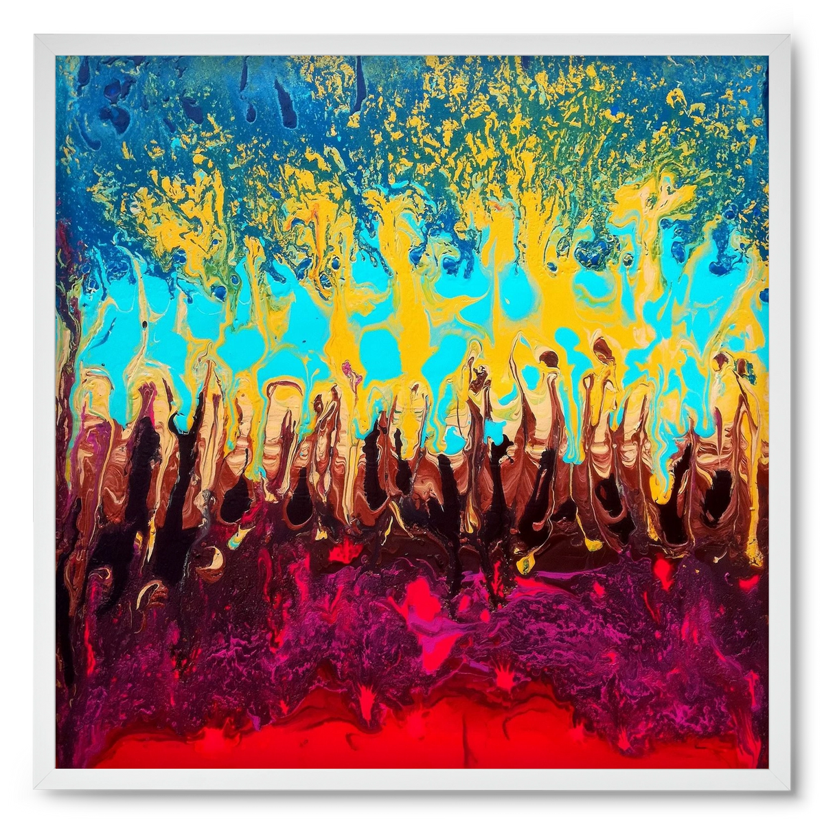 Fire of life, 50x50 cm (50x50 cm), Fehér keret