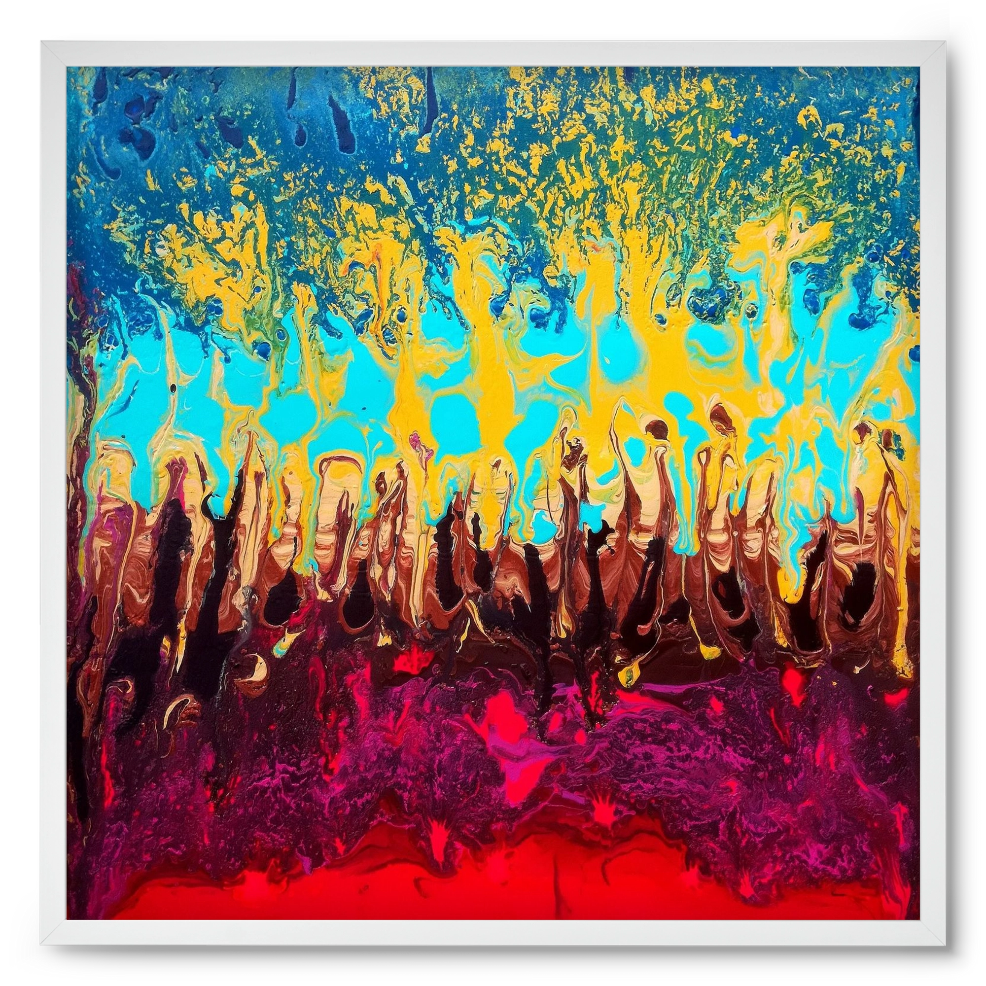 Fire of life, 50x50 cm (50x50 cm), Fehér keret