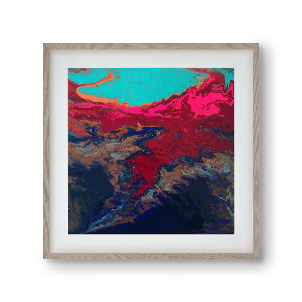 Turquoise source, 30x30 cm (20x20 cm), Tölgy keret, paszpartuval
