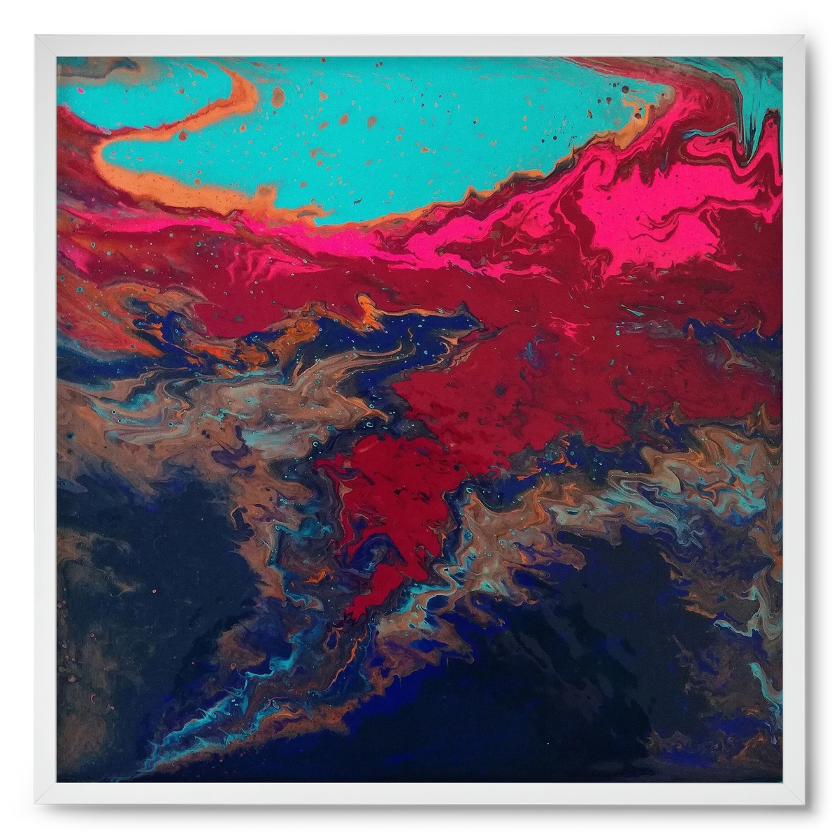 Turquoise source, 50x50 cm (50x50 cm), Fehér keret