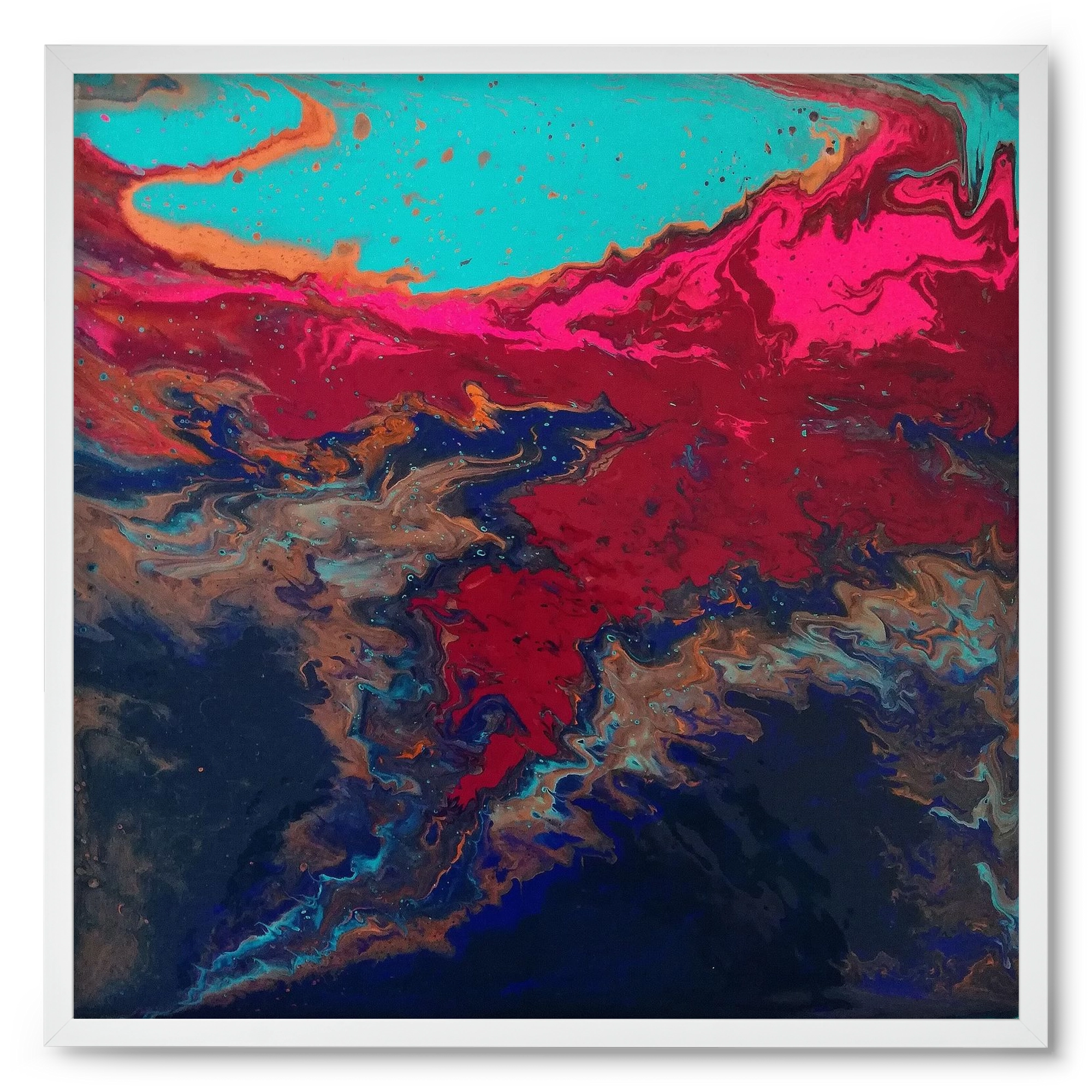 Turquoise source, 50x50 cm (50x50 cm), Fehér keret