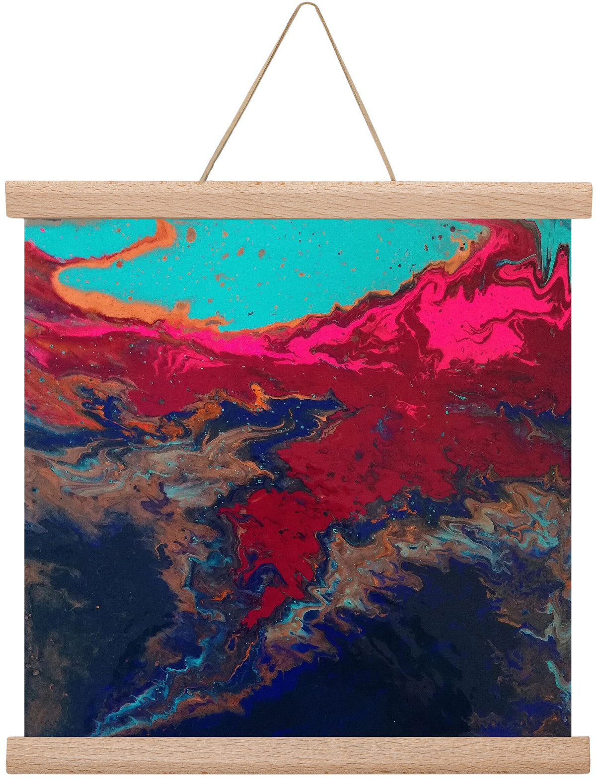 Turquoise source, 30x30 cm (30x30 cm), Tölgy akasztó